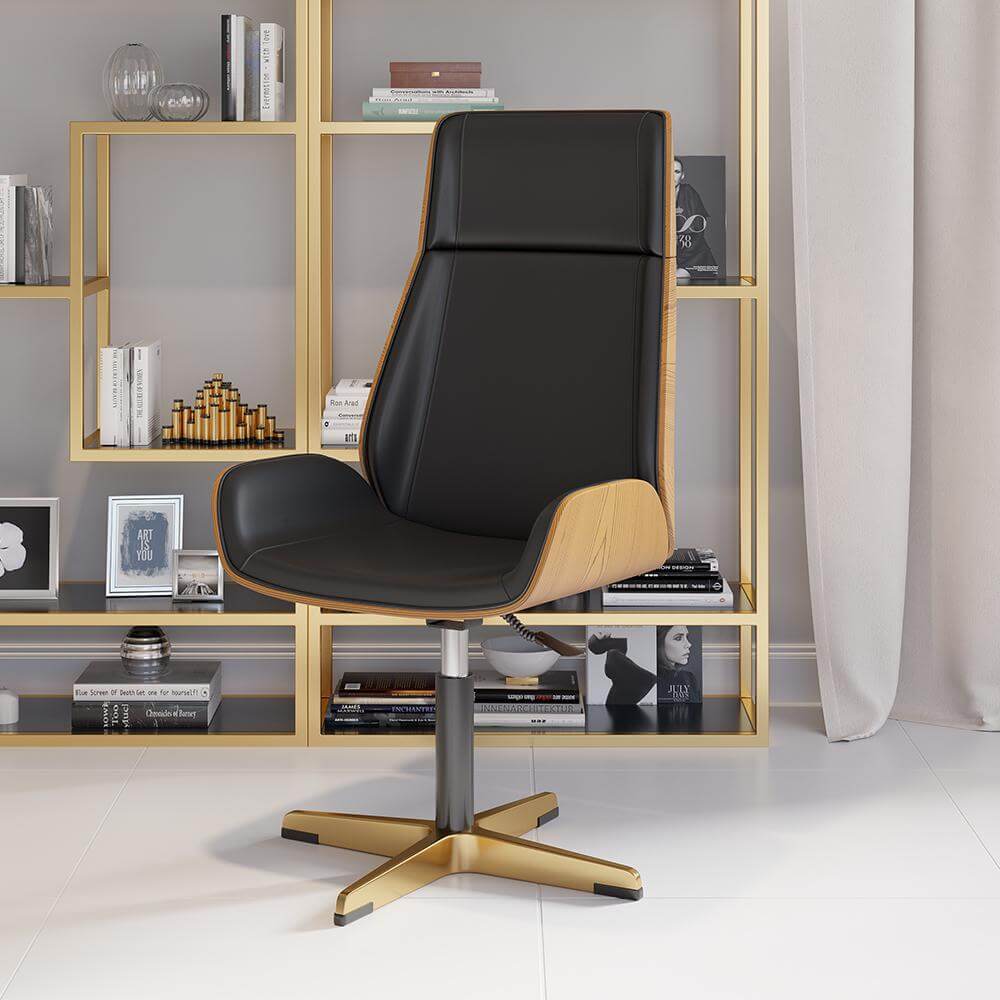 Premium Leather Modern Home Office Chair - Ergonomic High Back Executive Desk Chair with Lumbar Support - Perfect for Working from Home, Gaming & Conference Rooms