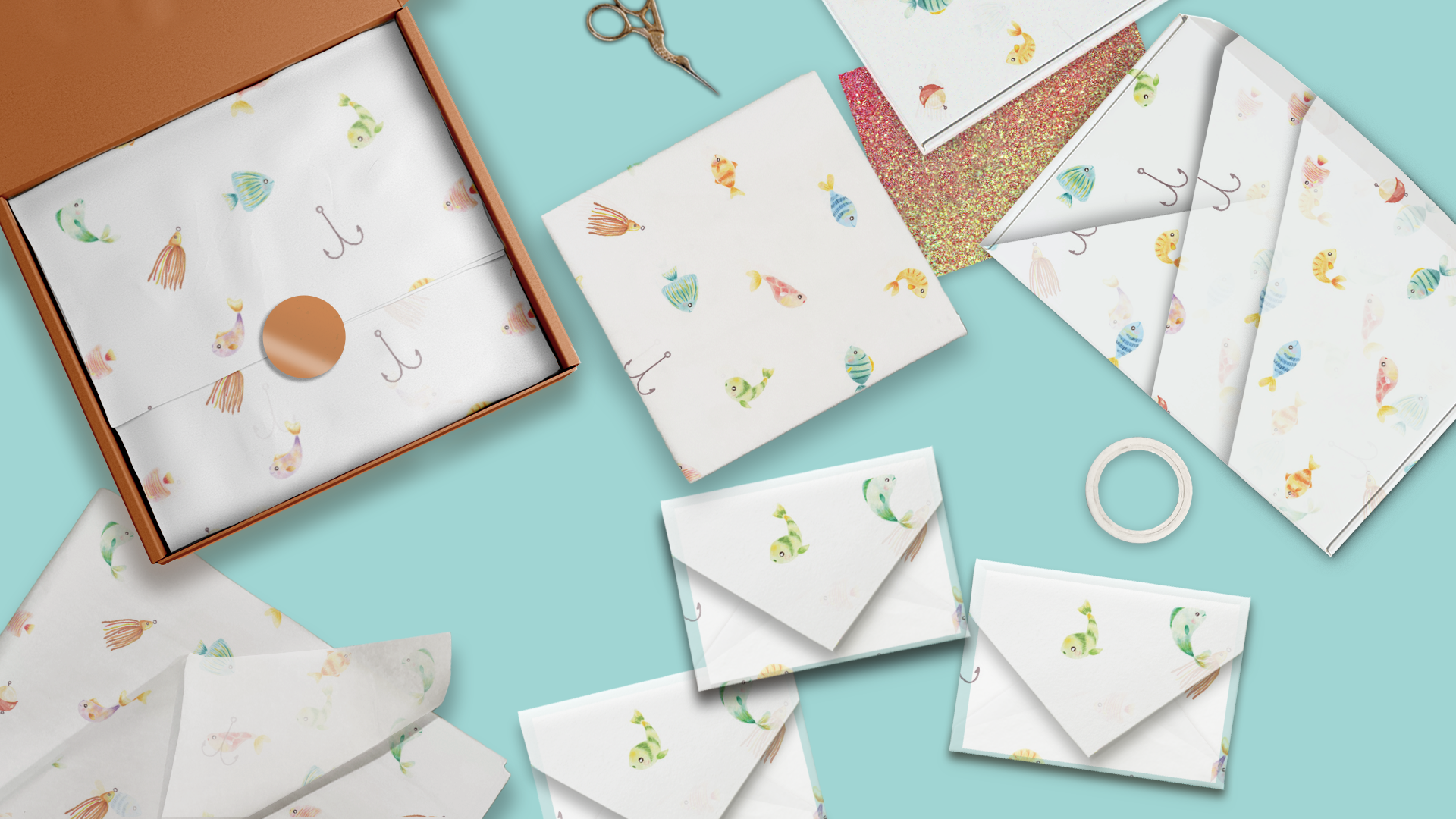 Premium Fishing-Themed Gift Wrapping Tissue Paper - Decorative Design for Gift Bags, Party Favors & Special Occasions | Perfect for Angler Gifts, Birthday Presents & Holiday Wrapping
