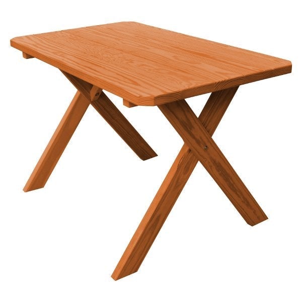 Pressure Treated Pine Crossleg Table - Durable Outdoor Patio Dining Furniture for Garden, Deck & Backyard - Weather Resistant & Long-Lasting