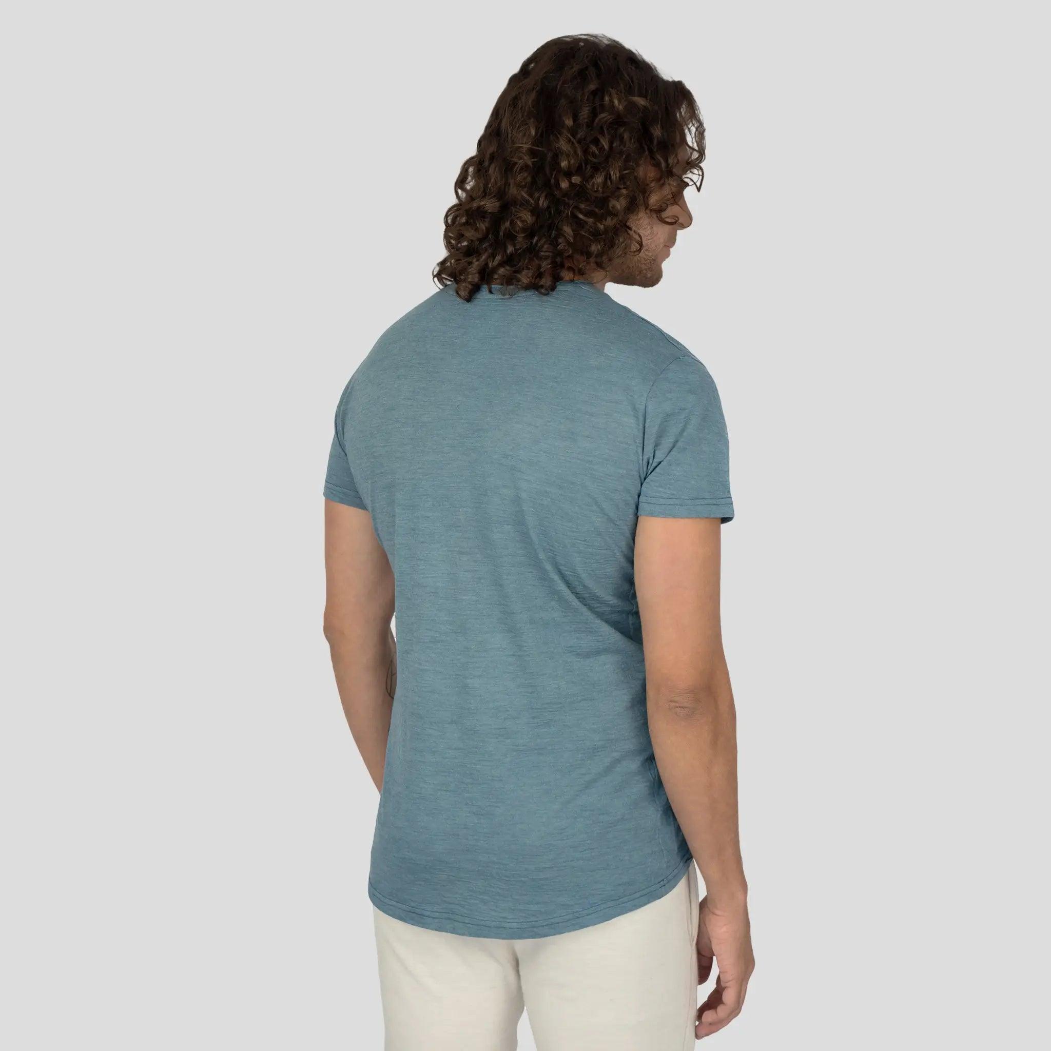 Ultralight Men's Alpaca Wool V-Neck T-Shirt - 160 GSM Soft Breathable Tee for Outdoor Hiking & Casual Wear