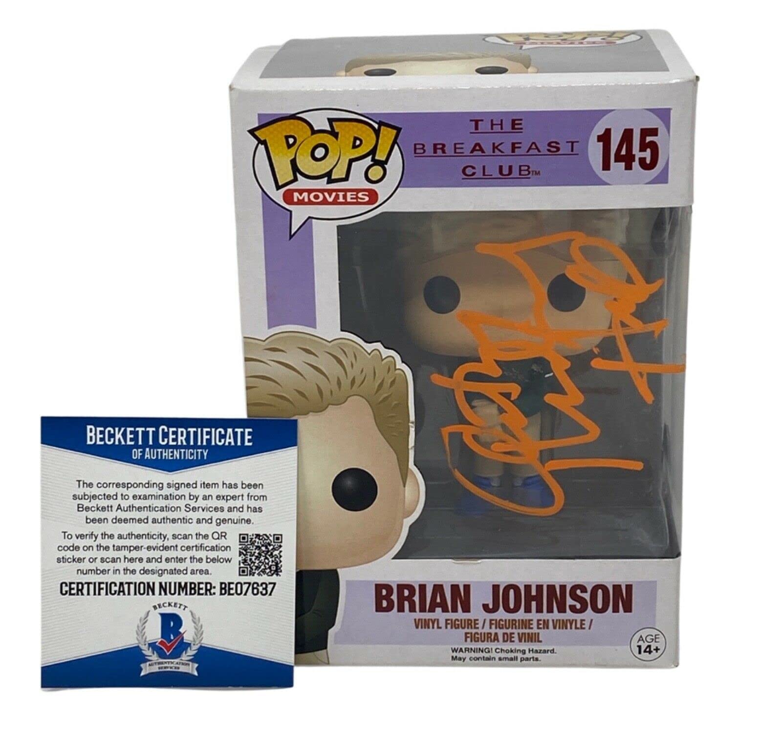 Anthony Michael Hall Autographed Funko Pop - Brian Johnson from The Breakfast Club - Beckett COA Certified - Perfect for Movie Collectors and Pop Culture Fans