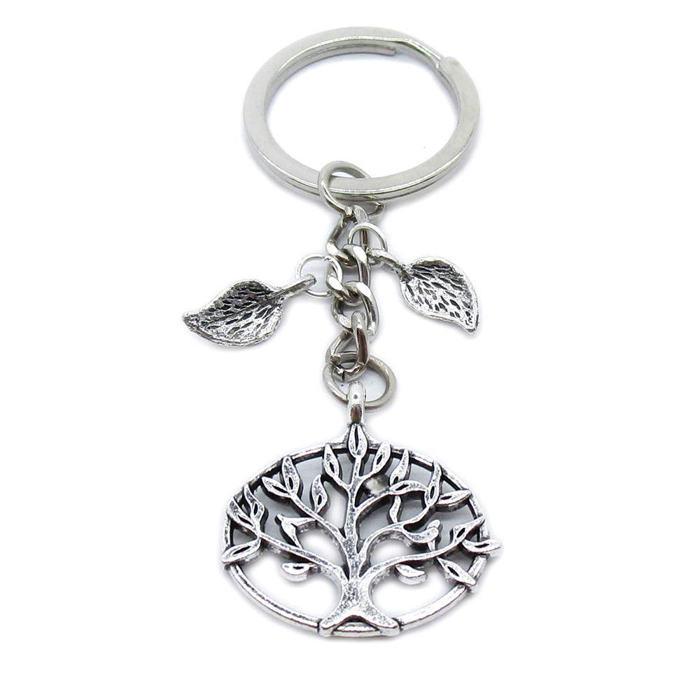 100 Pcs Bulk Keychain Keyrings with Oak Tree Leaf Design - Jewelry Clasps & Charms for DIY Crafts, Gifts, and Key Organization (BT4637) - Perfect for Home, Office, and Car Keys Accessories