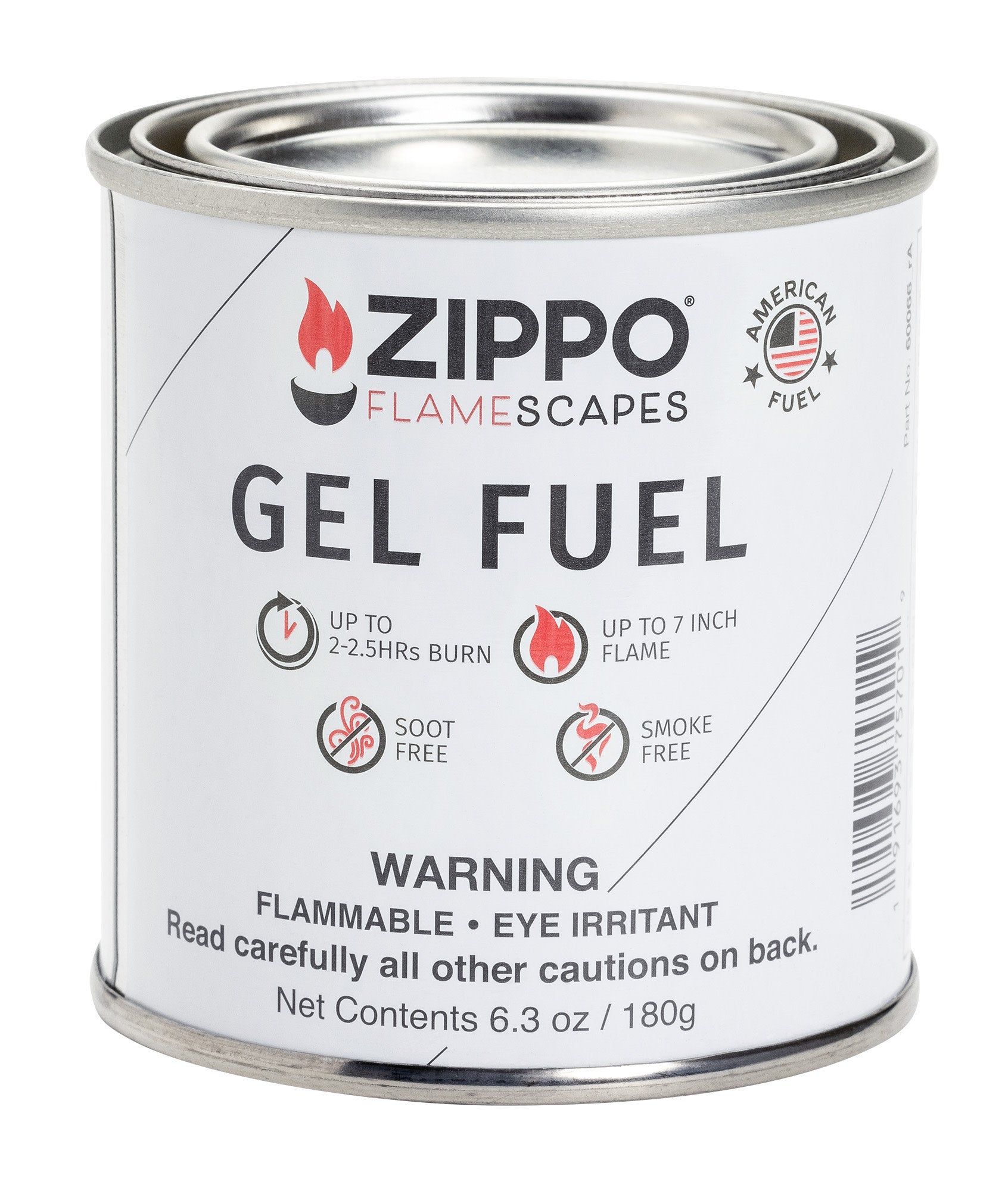 Zippo FlameScapes® Gel Fuel 180g (6 Pack) - Long-Lasting Fire Gel for Indoor/Outdoor Fireplaces, Camping & Emergency Use