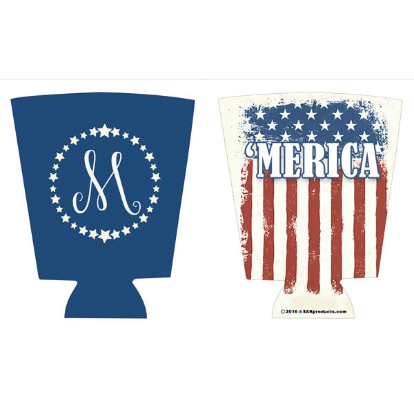 Personalized 'MERICA Pint Glass Cooler - Custom Name Insulated Beer Mug for Patriotic Parties & BBQs