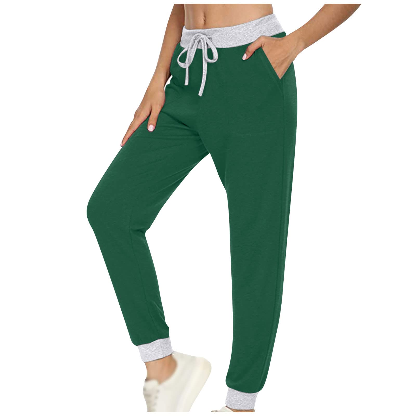 NAMTYQX Women's Casual Sweatpants with Drawstring Elastic Waist - Soft Yoga Joggers for Workout, Running & Lounge - Comfortable Long Sweat Pants with Pockets - Perfect for Gym, Home & Outdoor Activities