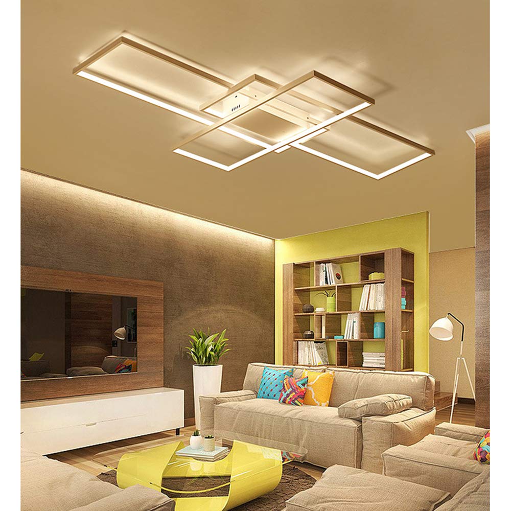 Dimmable LED Ceiling Light with Remote Control - Modern Flush Mount Acrylic Chandelier for Living Room, Kitchen Island, Dining Room, Bedroom & Bathroom | Energy-Efficient Home Lighting Solution for Stylish Interior Decor