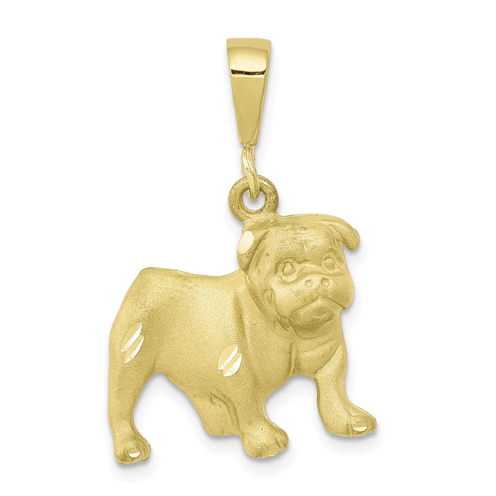 10K Yellow Gold 27mm Dog Charm Pendant - Dainty Fine Jewelry for Women | Diamond2Deal | Perfect Gift for Dog Lovers, Pet Owners & Animal Enthusiasts