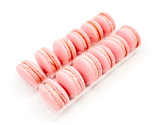 12 Pack Rose Raspberry Vegan Macarons - Delicious Gluten-Free French Cookies for Gifts, Parties & Dessert Lovers