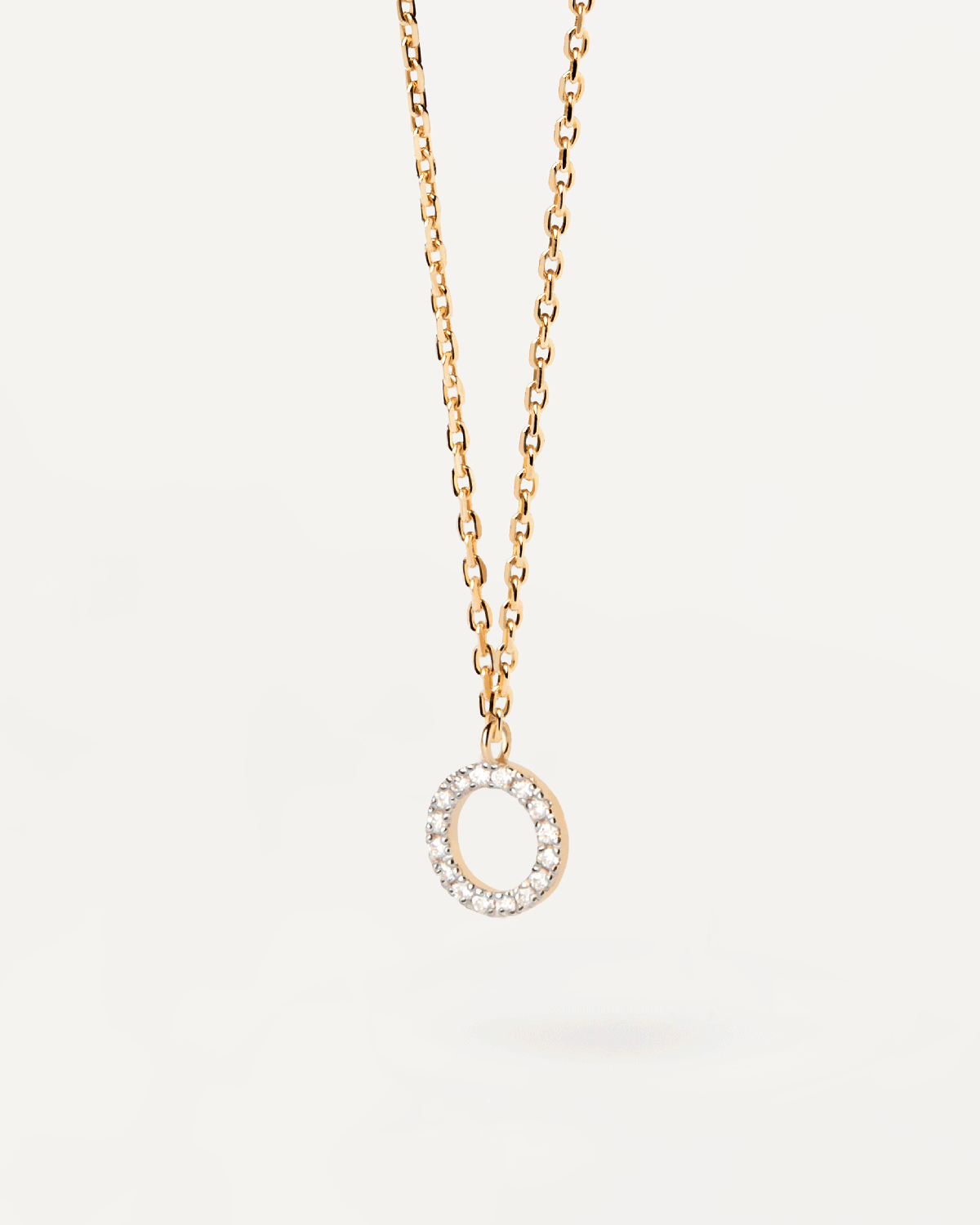 GRID Diamond & Gold Circle Necklace for Women - Elegant Layering Jewelry for Everyday Wear, Parties & Special Occasions