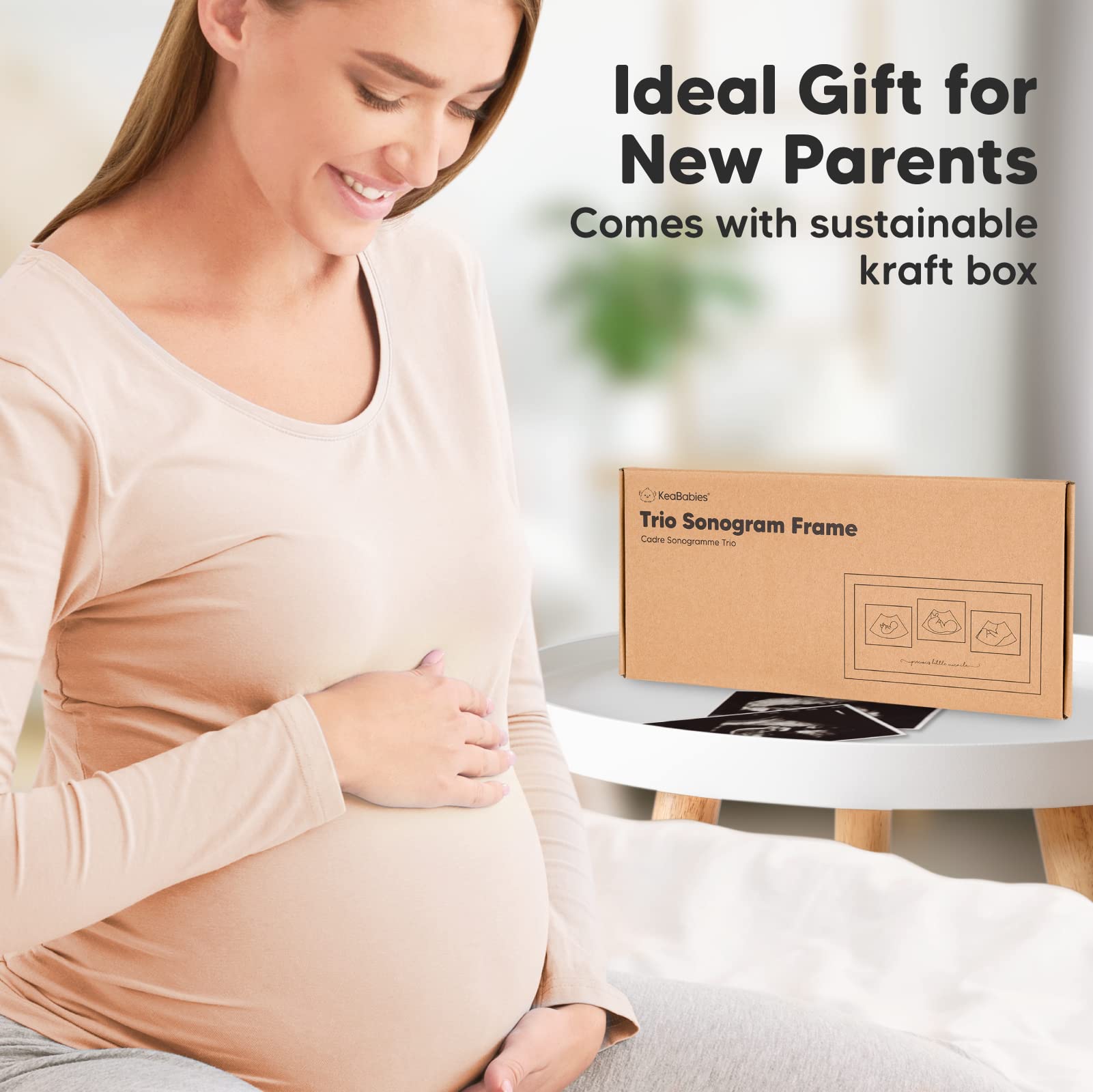 KeaBabies Pregnancy Journal & Sonogram Frames - 90pg Hardcover for Mom Gifts - Baby Shower & Gender Reveal