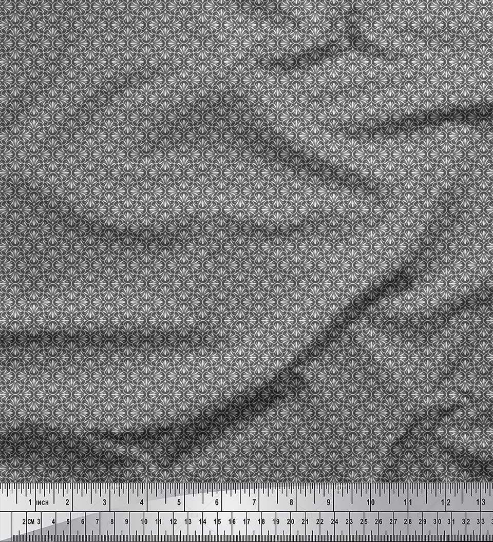 Soimoi Moss Georgette Brown Fabric by The Yard - 42 Inch Wide Floral Printed Fabric for Dresses, Blouses & DIY Crafts - Artistic Whimsical Shirting Material