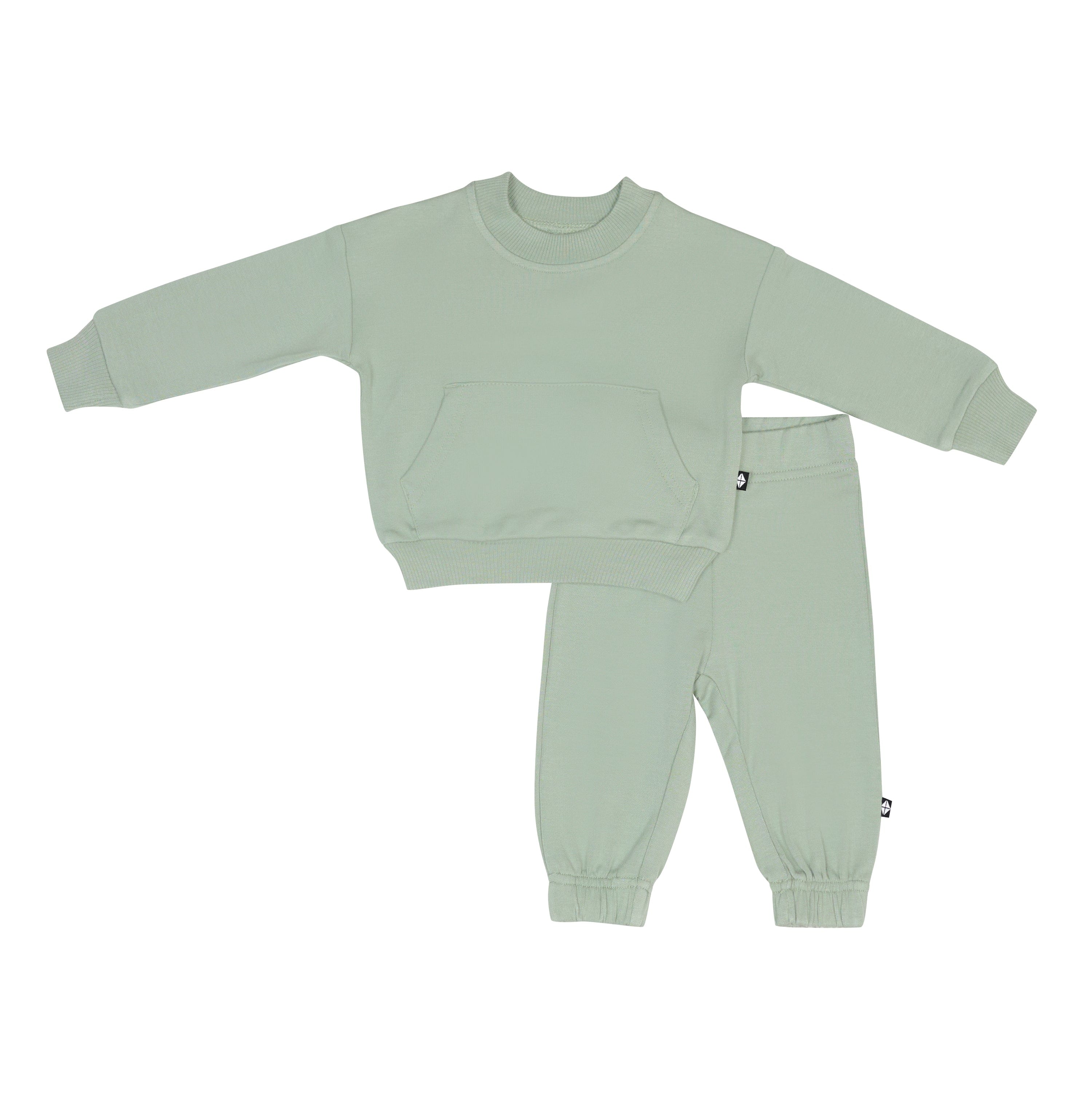 French Terry Jogger Set in Thyme - Soft Lounge Pants & Hoodie Outfit for Women | Comfortable Athleisure Wear for Yoga, Running & Casual Everyday Use