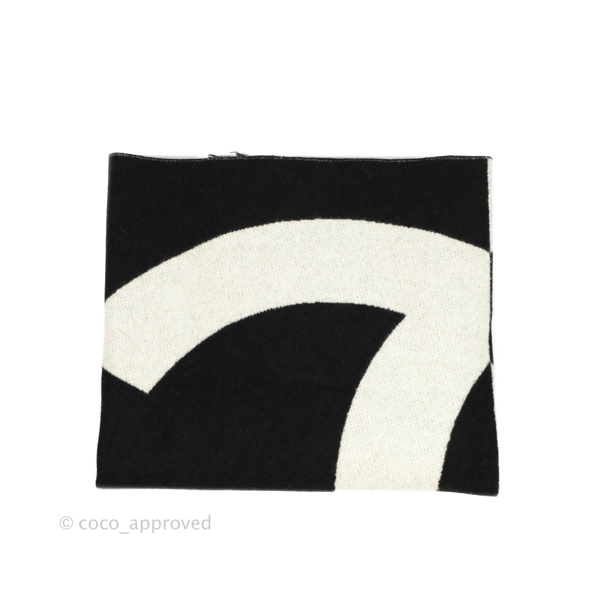 Chanel CC Logo Black & White Cashmere Stole Shawl - Soft Luxury Wrap for Women | Perfect for Winter, Parties & Gift Giving