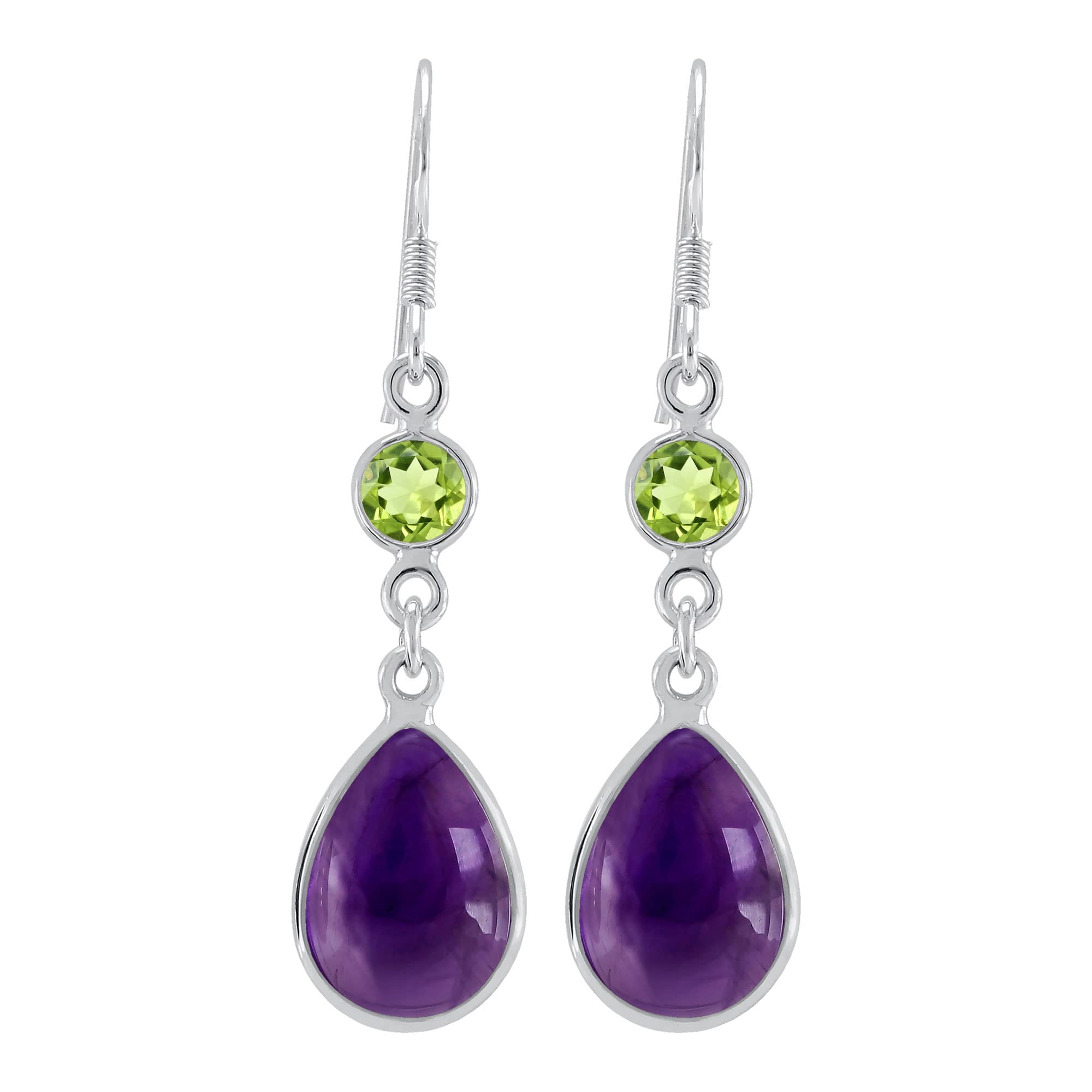 Handmade Sterling Silver Dangle Earrings for Women with Natural Stones | Elegant Jewelry for Parties, Weddings & Everyday Wear