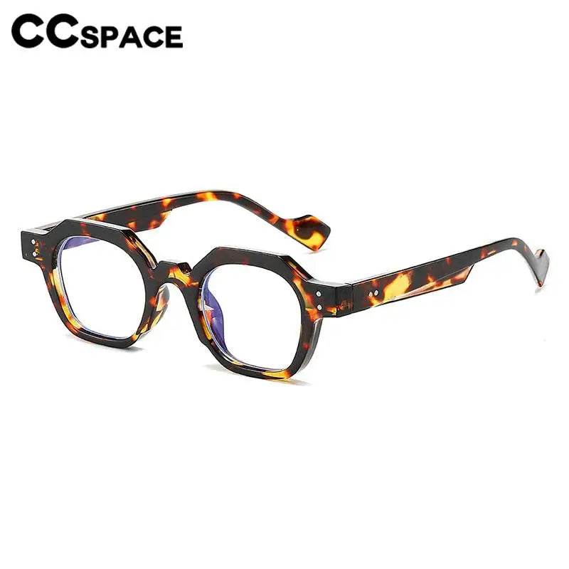 CCspace Unisex Full Rim Flat Top Polygon Polycarbonate Reading Glasses R57193 - Trendy Geometric Frame for Men & Women - Perfect for Reading, Office Work, and Computer Use
