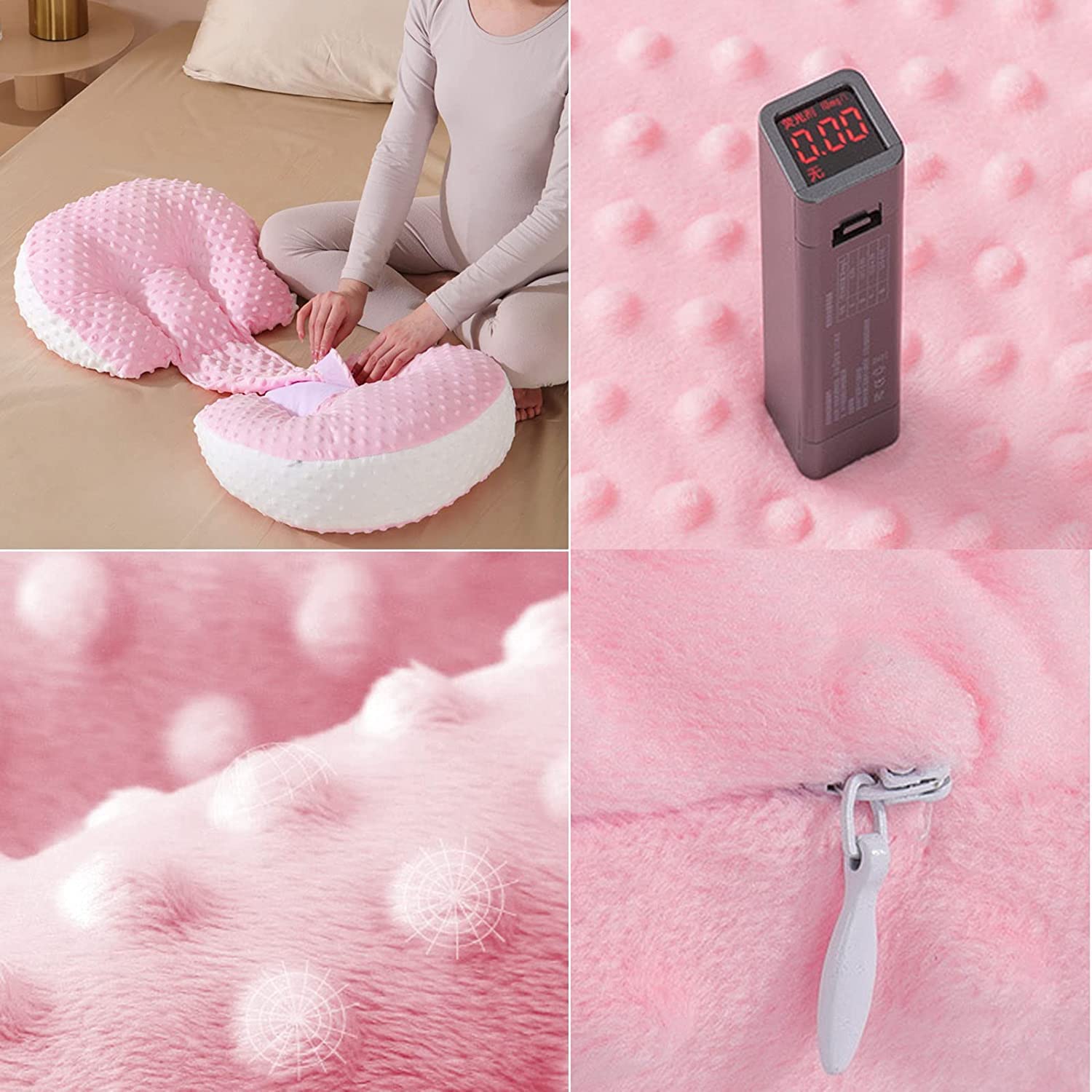3D Massage Bubble Maternity Pillow - Scientific Pressure Zoning, Full Adjustable Length & Two-Way Spacing, Washable Inner Liner - Perfect for Pregnancy Support & Back Pain Relief
