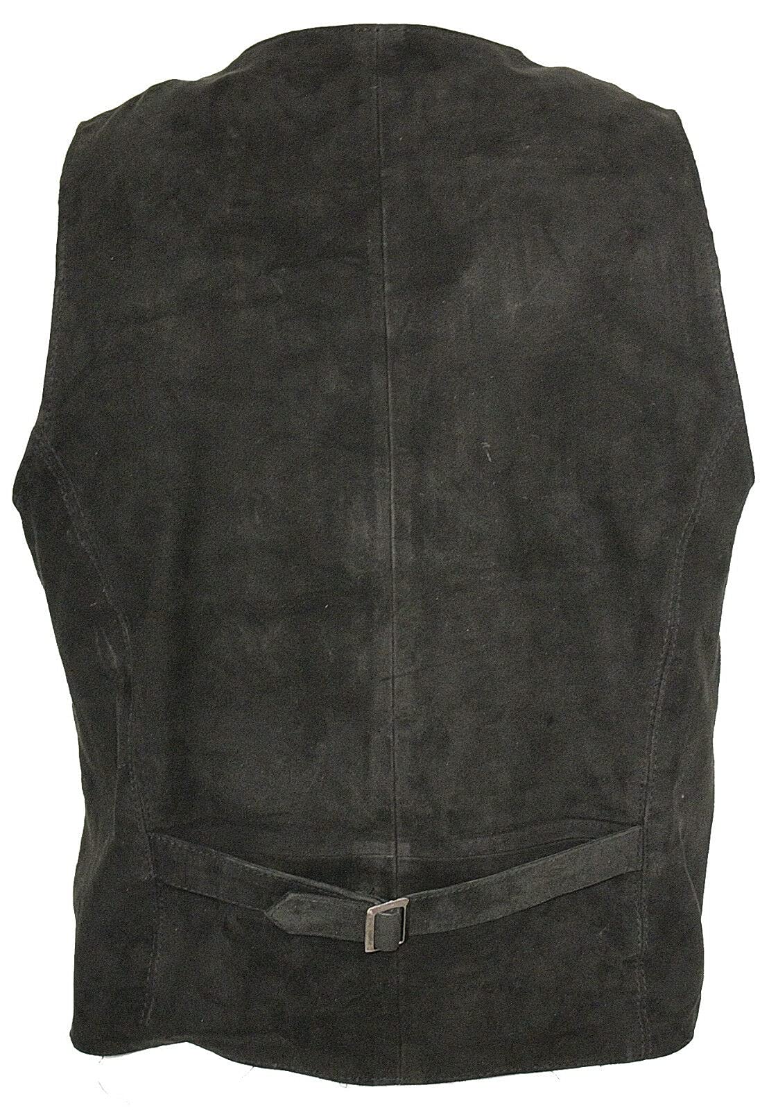 Men's Smart Real Suede Leather Gilet Waistcoat - Biker Fashion Vest for Motorcycle Riding & Casual Outfits | Premium Quilted Vest Jacket for Men