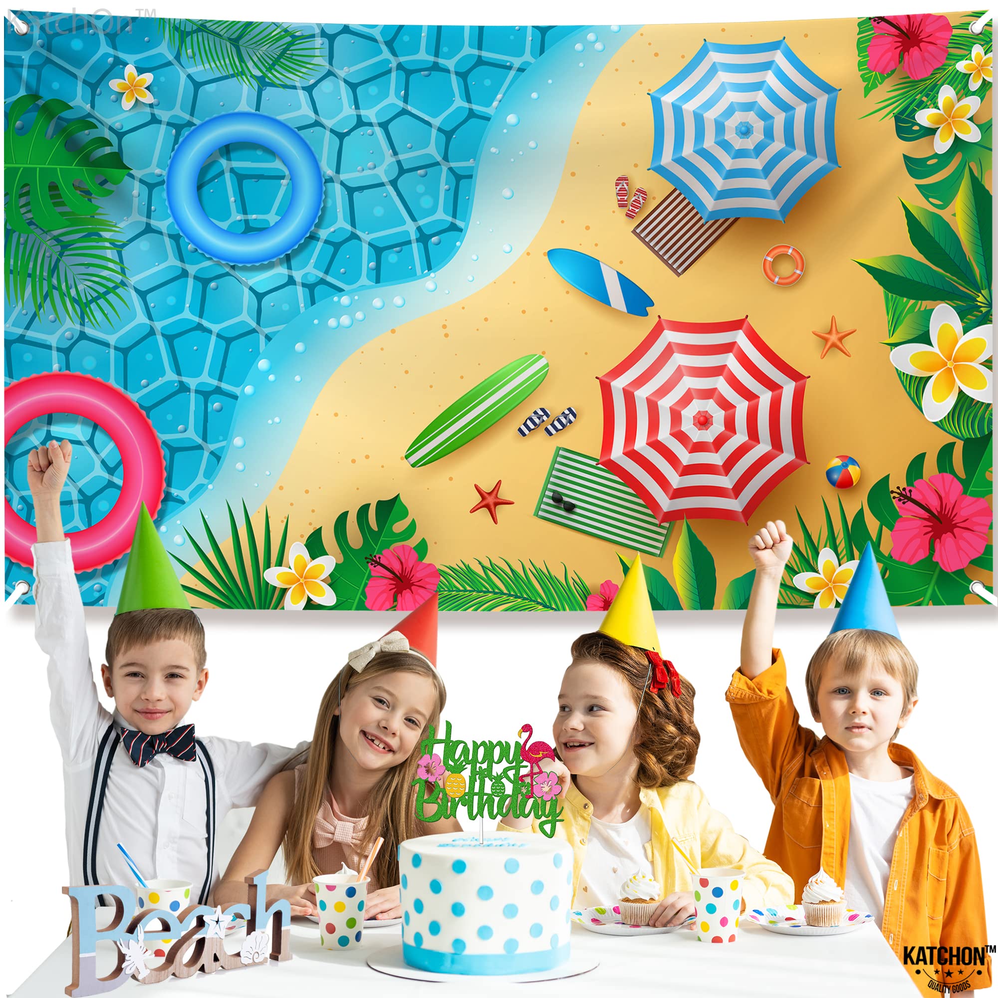 KatchOn Extra Large 72x44 Inch Summer Beach Banner Decorations - Vibrant Backdrop for Beach Parties, Summer Celebrations & Poolside Events | Perfect for Outdoor Decor, Photo Booths & Themed Gatherings