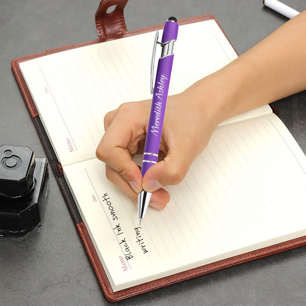 Custom Engraved Pens Bulk 108 Pack - Personalized Stylus Pens with Soft Touch Metal, Name/Logo/Message Engraving - Ideal Graduation, Birthday, Boss & Teacher Gifts (Light Green) - Perfect for Office, School & Corporate Events