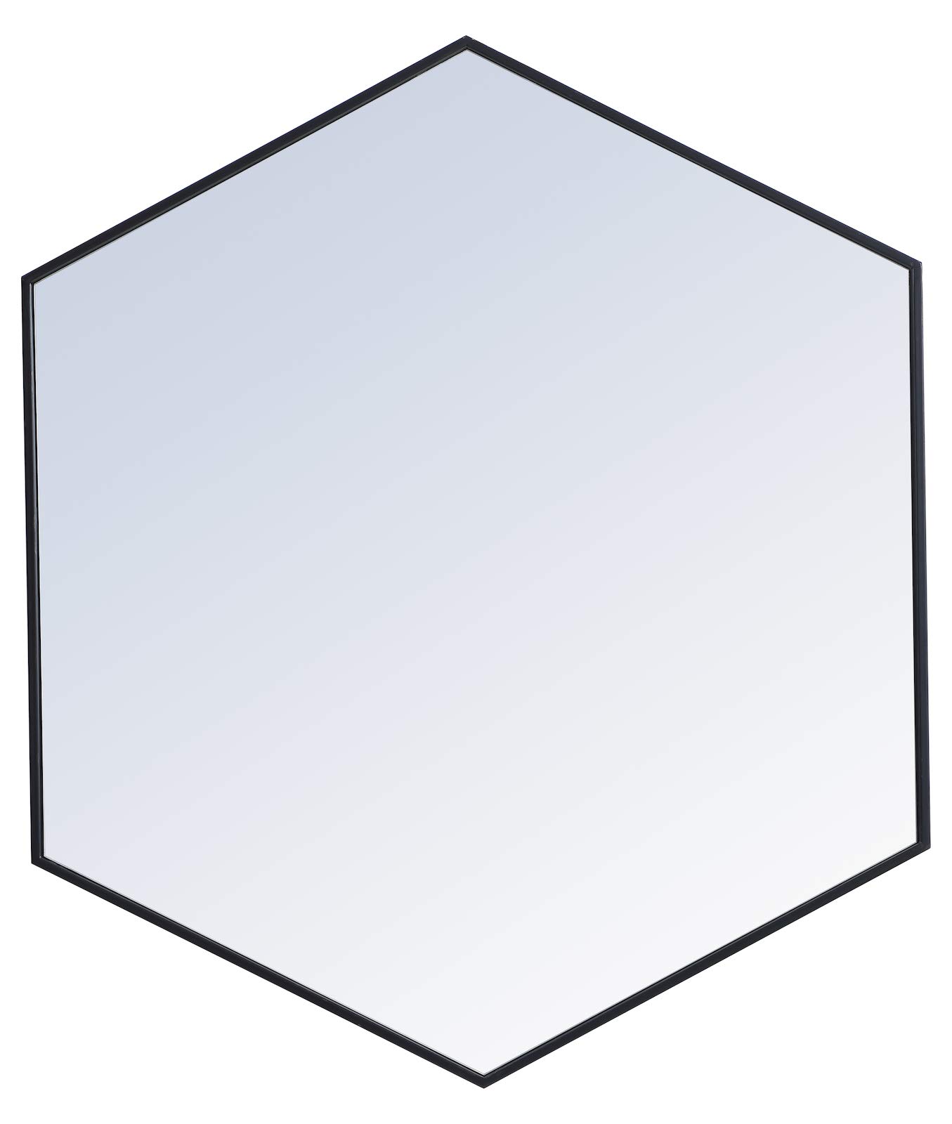41 Inch Black Metal Frame Hexagon Mirror - Modern Wall Decor for Living Room, Bedroom & Bathroom