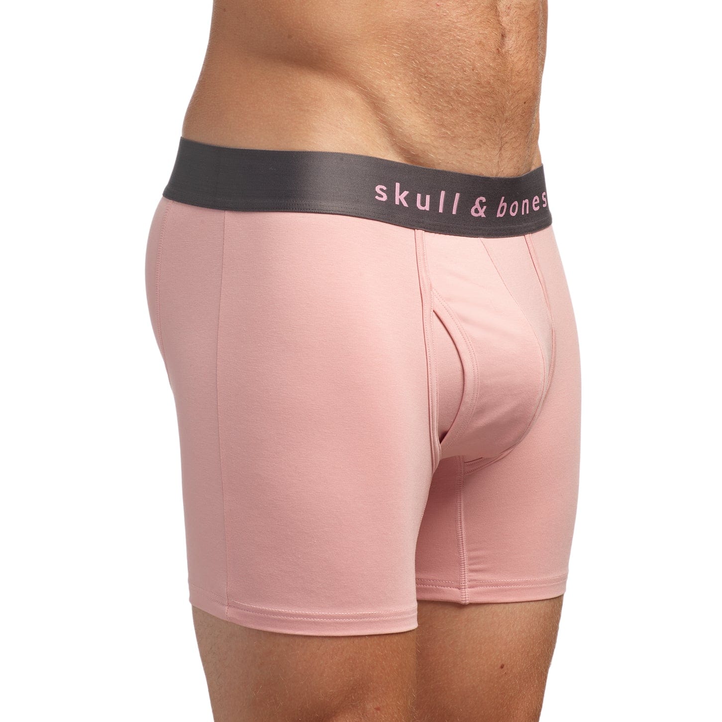 Just the Bones Boxer Briefs for Men - Soft Cotton Stretch Underwear in Pink | Comfortable Everyday Wear & Lounge