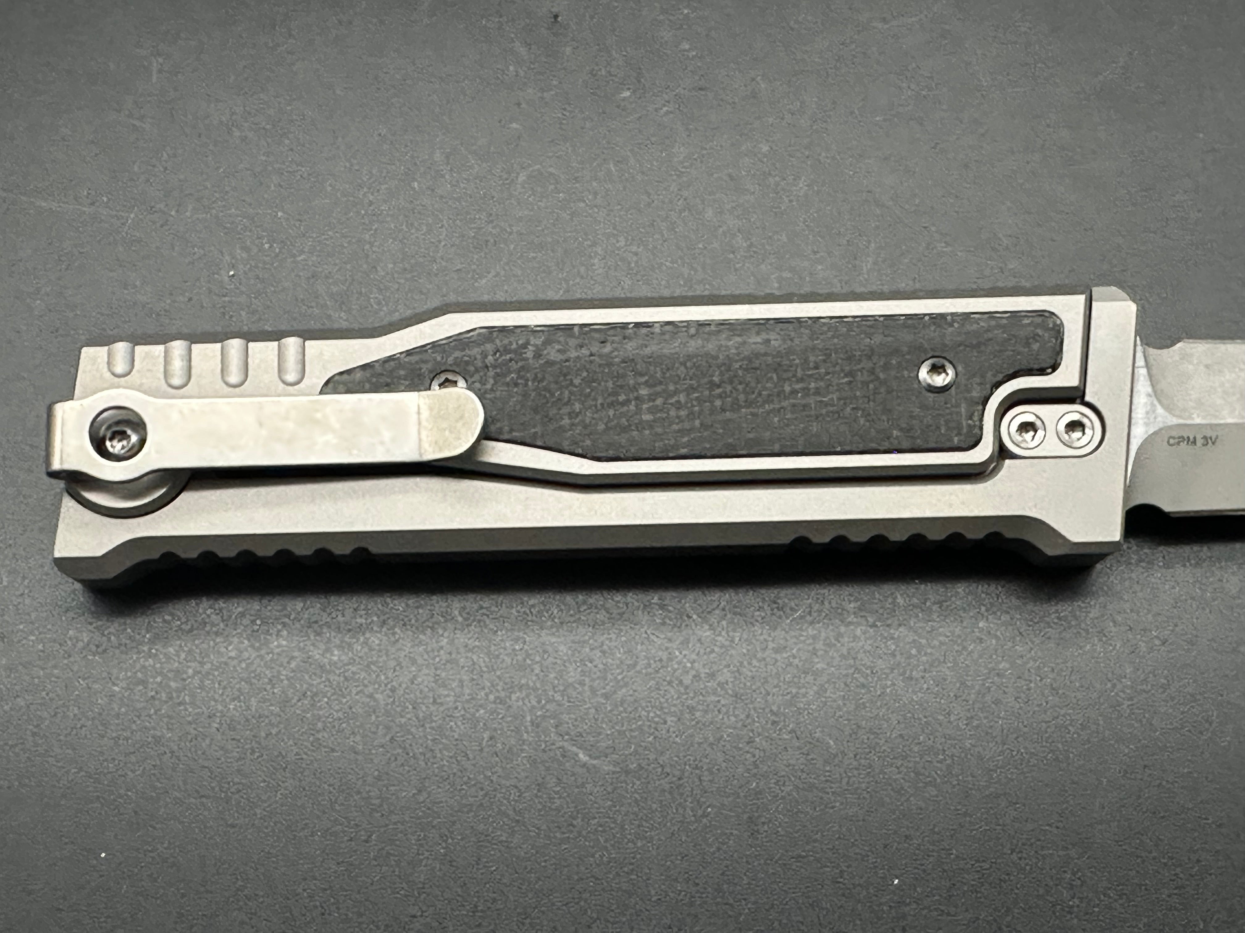 REATE EXO-M 2 Folding Knife with Lock, Black Micarta Inlay Handle, ELMAX Double Edge Blade - EDC, Outdoor, Camping & Survival Gear