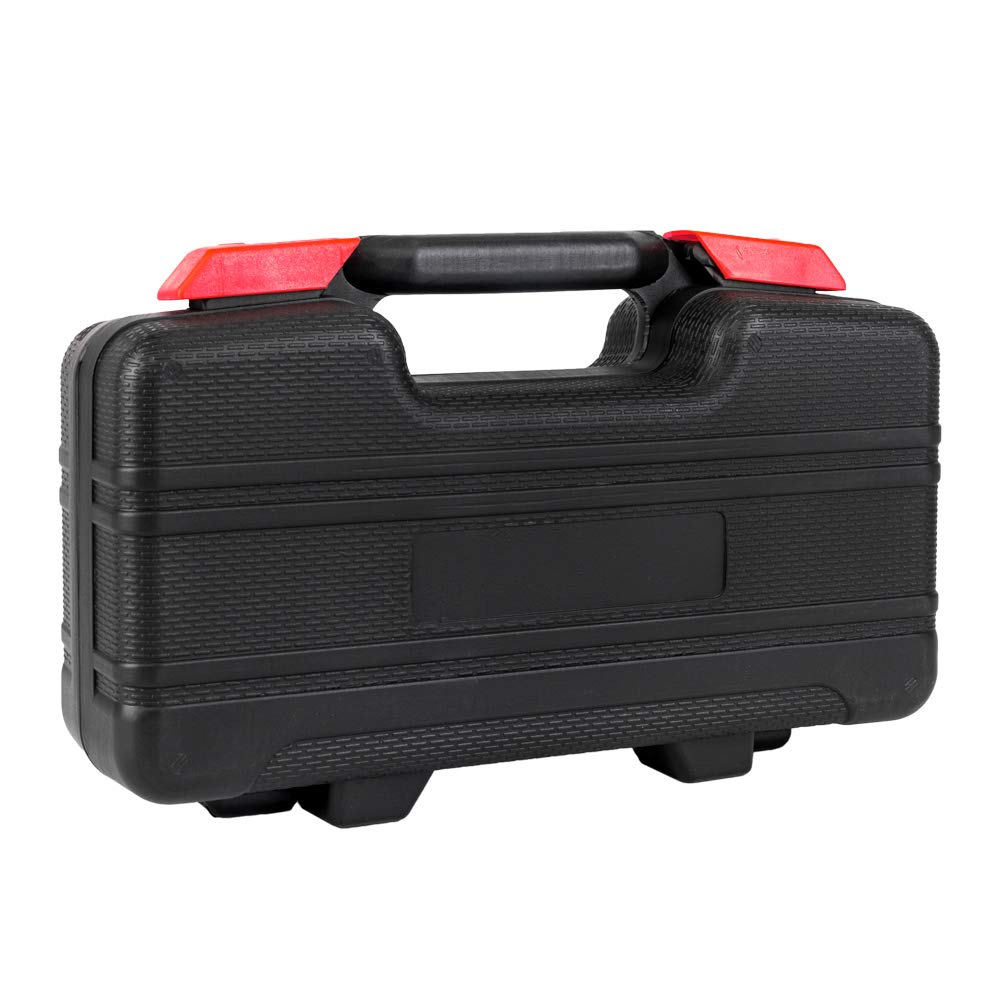 Professional 39-Piece DIY Mechanics Tool Set with Heavy Duty Case - Multi-Function Gear for Home Repair, Auto Maintenance & Construction Projects (Red)