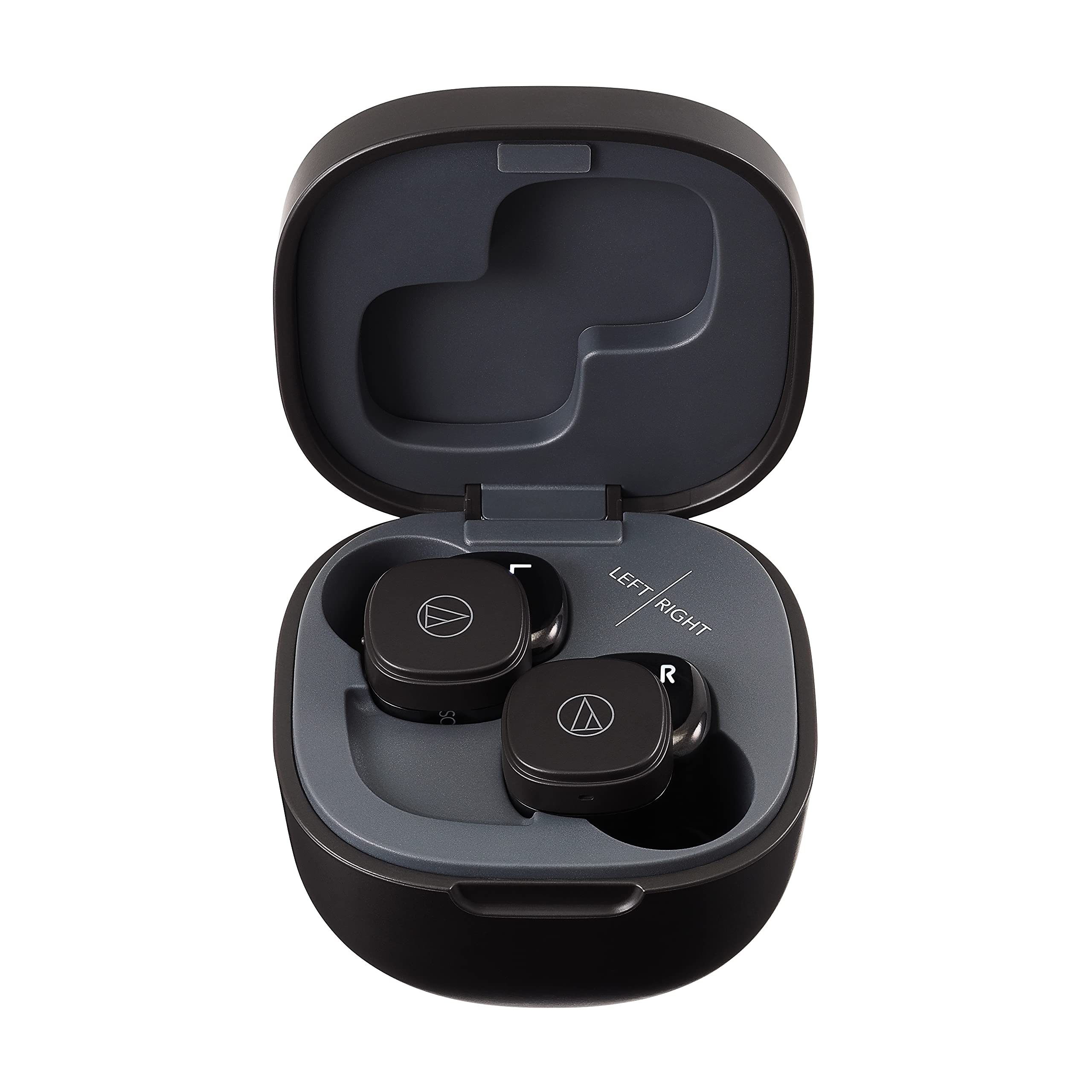 Audio-Technica ATH-SQ1TWBK Wireless Bluetooth Earbuds - Noise Isolating in-Ear Headphones with Mic, Black (One Size) - Perfect for Gym, Running, Travel & Work from Home