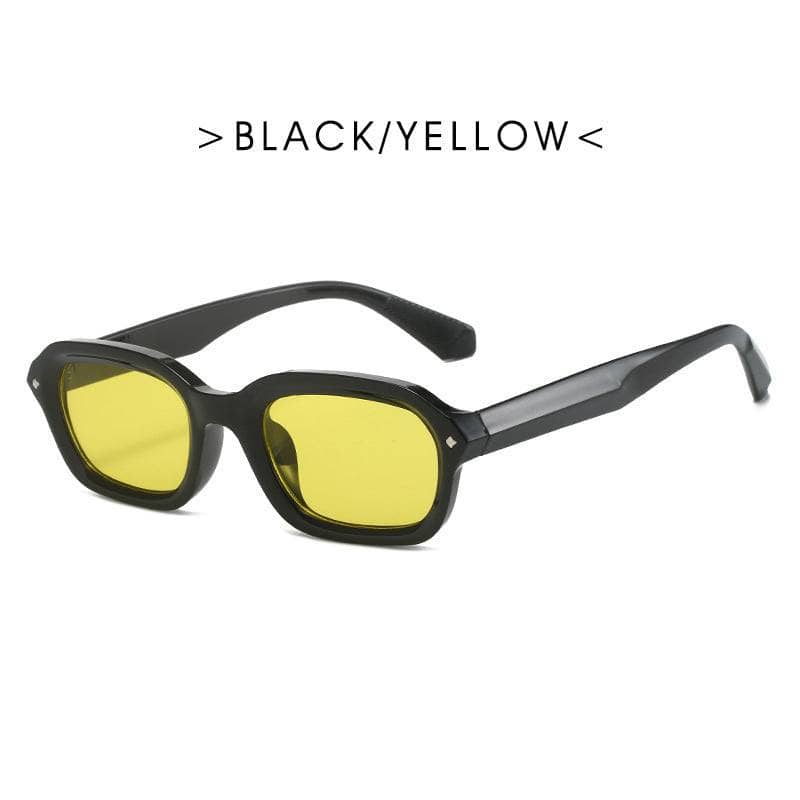 Y2K Retro Small Rectangle Thick Frame Sunglasses for Women & Men - UV400 Protection, Fashionable Square Sunglasses for Outdoor, Beach, Driving & Summer Style