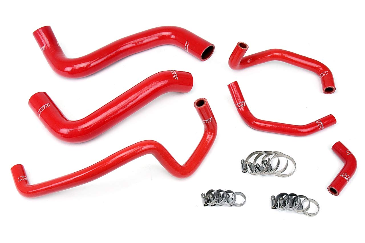 HPS Performance Red Silicone Radiator & Heater Hose Kit (57-1467-RED-1) - High-Temp Replacement for Cars, Trucks & SUVs - Perfect for Racing, Off-Road & Daily Driving