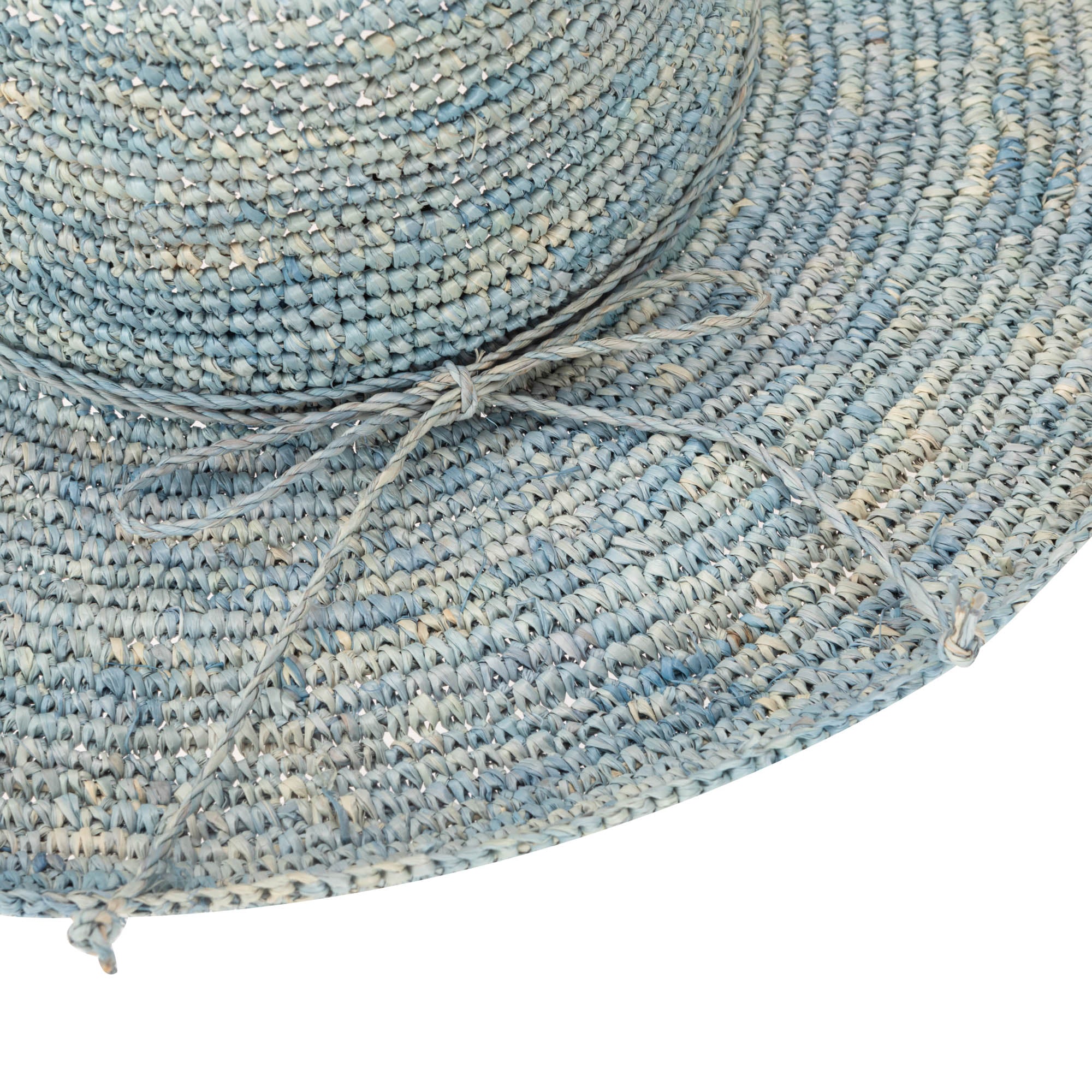 Marina Women's Crochet Raffia Fedora Hat - Summer Beach Sun Hat with Wide Brim for UV Protection - Perfect for Vacation, Pool Party, and Outdoor Activities
