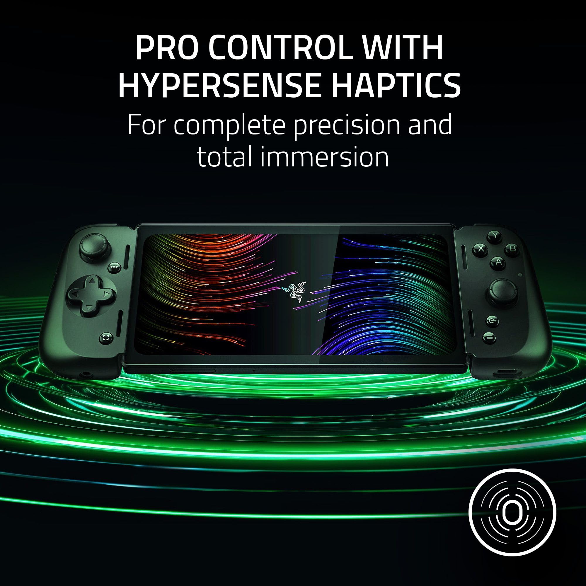 Razer Kishi V2 Pro Mobile Gaming Controller for Android - HyperSense Haptics, Universal Fit | Stream PC & Console Games | Play Touchscreen Games | Compatible with Samsung Galaxy & Google Pixel | Perfect for Cloud Gaming & Mobile Esports