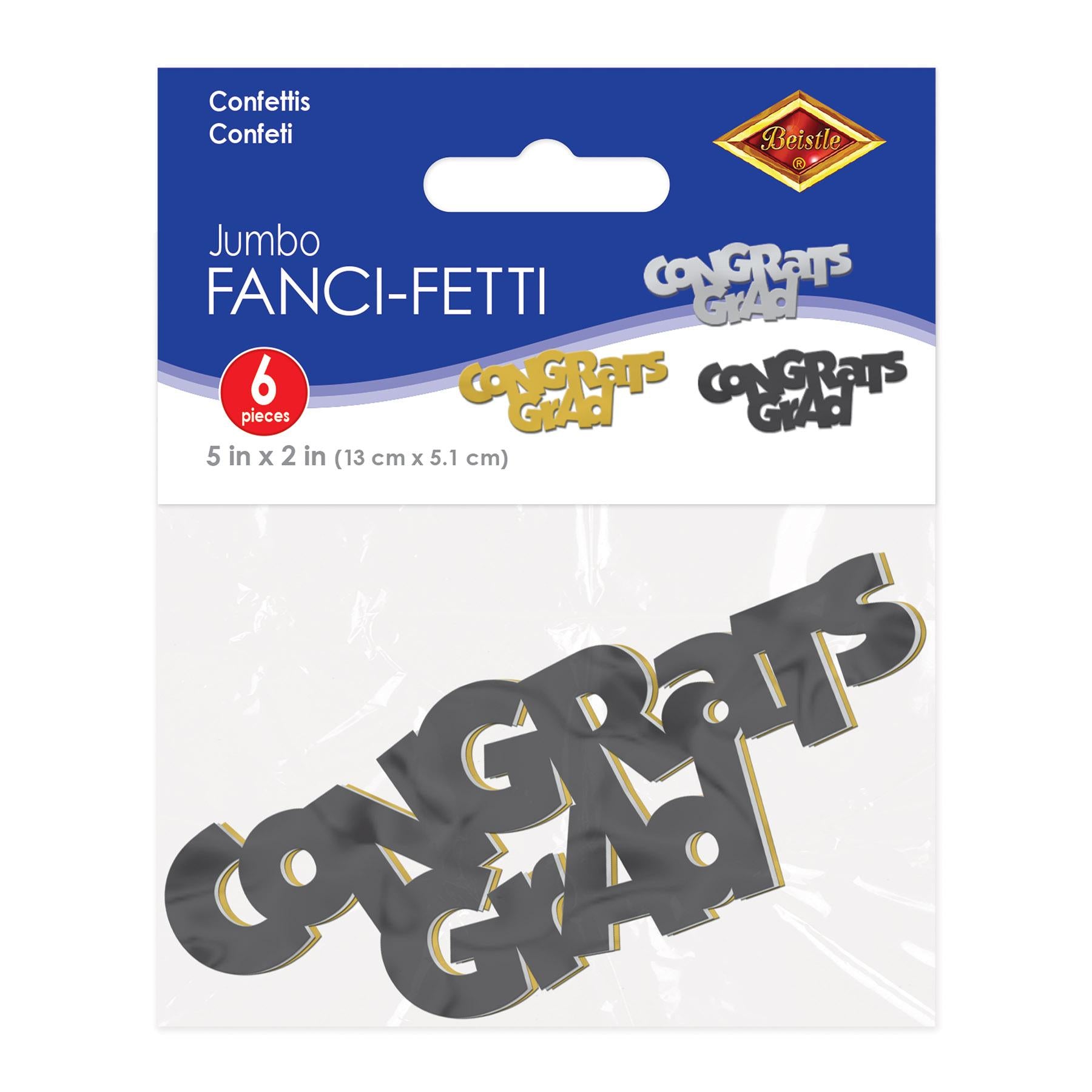 12 Pack Beistle Jumbo Congrats Grad Graduation Party Confetti - Bulk Graduation Decorations for Party Supplies, Cap & Gown Celebrations, Commencement Ceremony Decor