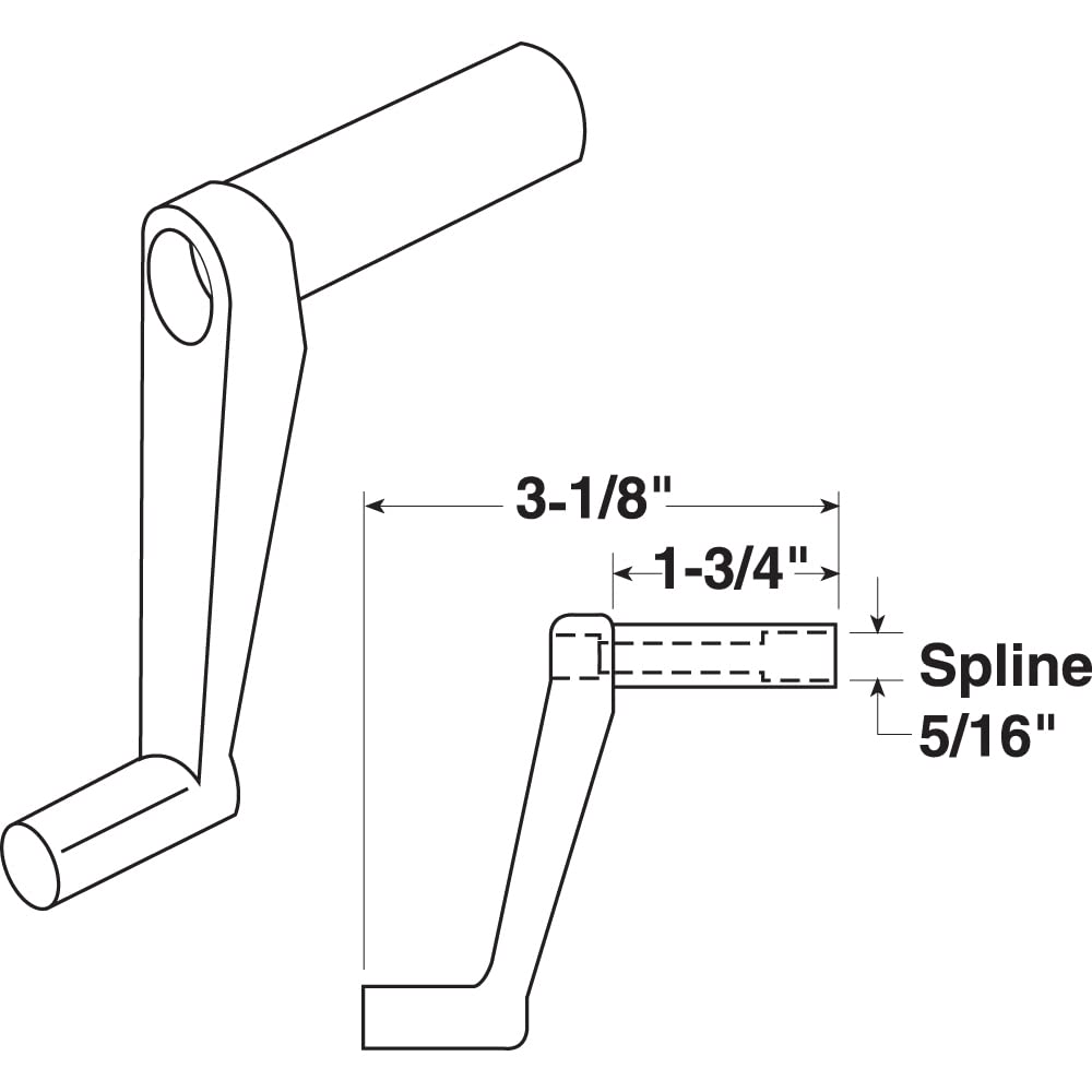 Prime-Line R 7226 Replacement Window Handle - 1-3/4 Inch Diecast Zinc Stem - 2 Pack - Durable Hardware for Home & Commercial Windows - Perfect for Bedroom, Office, and Storefront Installations