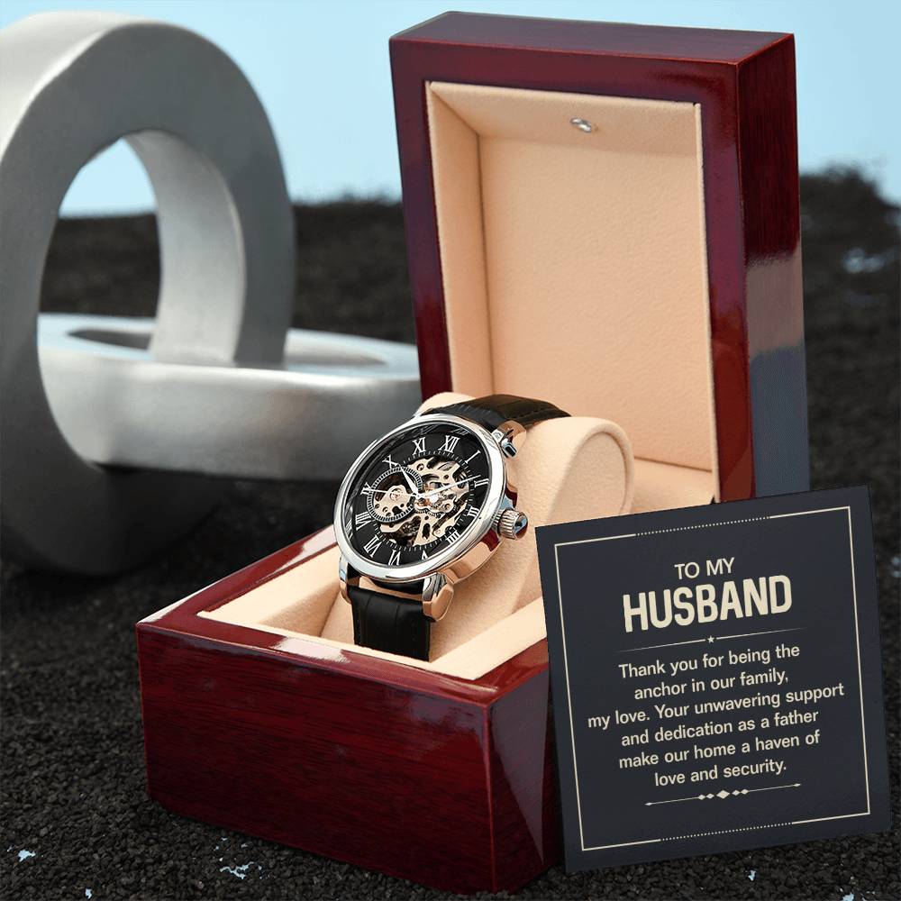 Elegant Openwork Watch for Men - Perfect Gift for Husband from Wife - Ideal for Anniversaries, Birthdays & Special Occasions