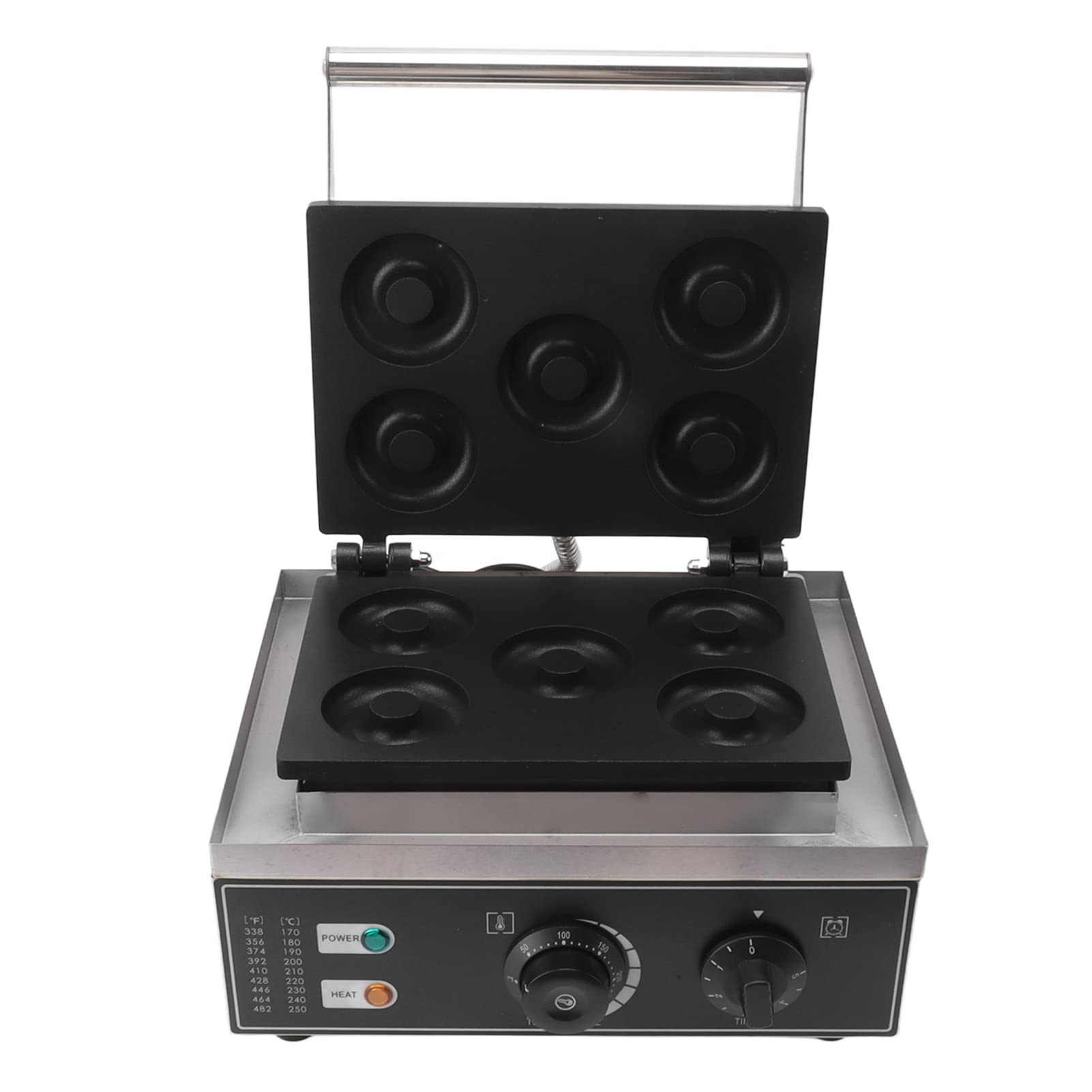 Electric Donut Maker Machine - 5 Hole Non-Stick Waffle Donut Baker with Double-Sided Heating for Home & Commercial Use (US Plug) - Perfect for Breakfast, Cafes, Bakeries & Parties