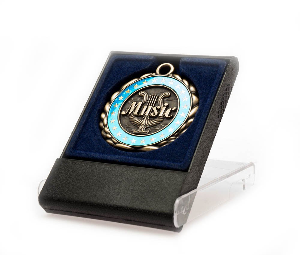 Premium Medal Presentation Box with Blue Velvet Inset - Perfect for Awards, Military Honors & Sports Trophies Display