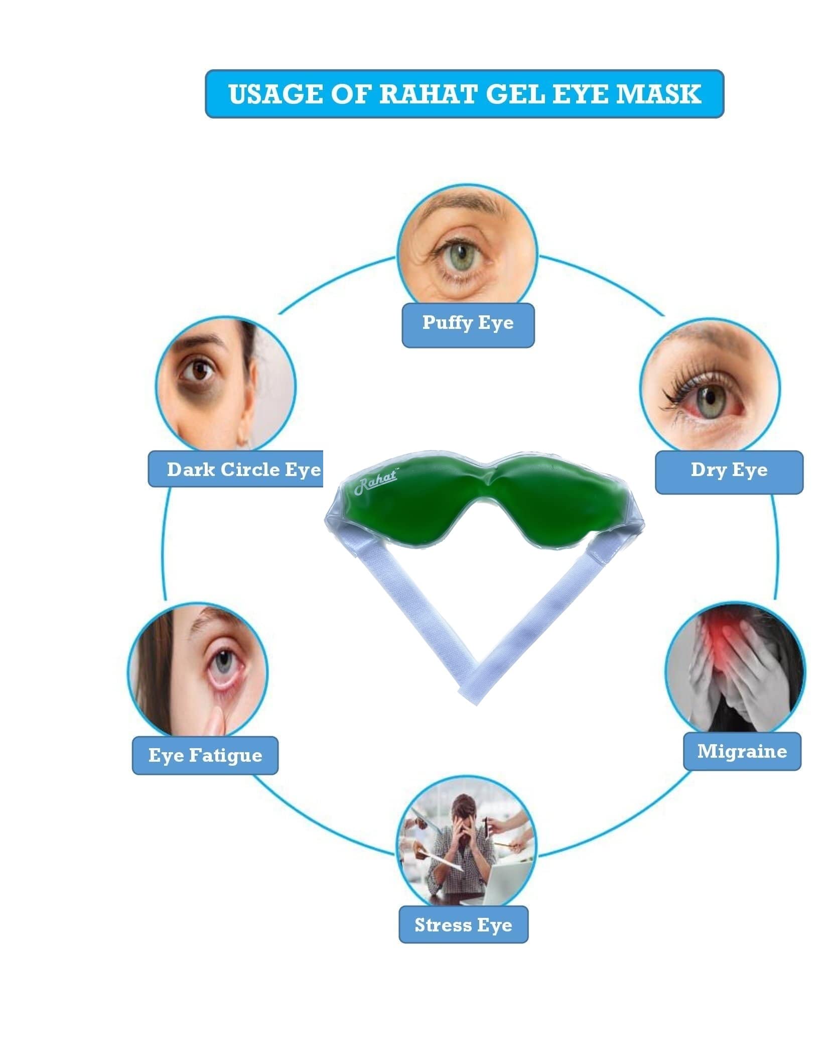 Cooling Gel Eye Mask for Dark Circles & Puffiness Relief - Reusable Cold Compress for Dry Eyes, Swelling & Redness - Sleep & Relaxation Aid for Women & Men (Green) | Perfect for Travel, Work Breaks & Post-Surgery Recovery