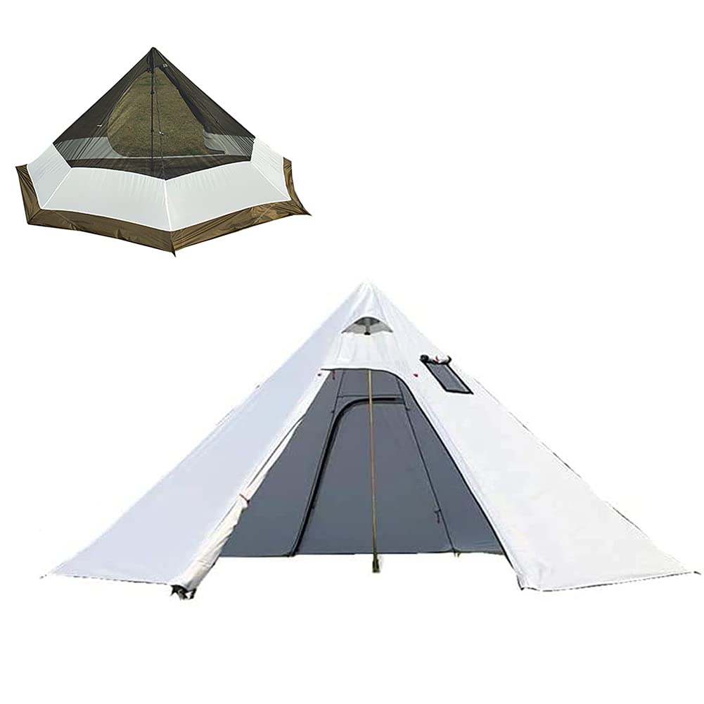 Lightweight Pyramid Tent for Outdoor Camping, Hunting, Backpacking & Family Adventures - Portable Tipi Hot Tent for Hiking & Wilderness Exploration