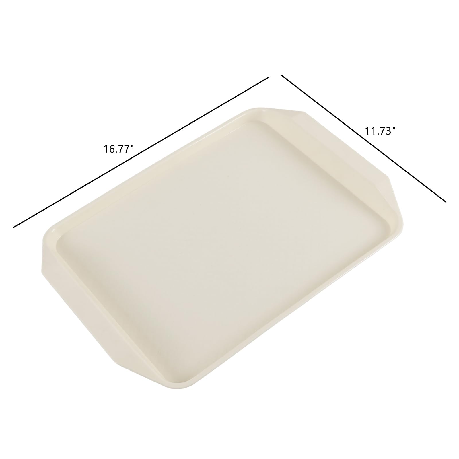 4-Pack Plastic Fast Food Serving Trays - Durable Off-White Dinner Table Eating Trays for Restaurants, Cafes, Parties & Outdoor Dining
