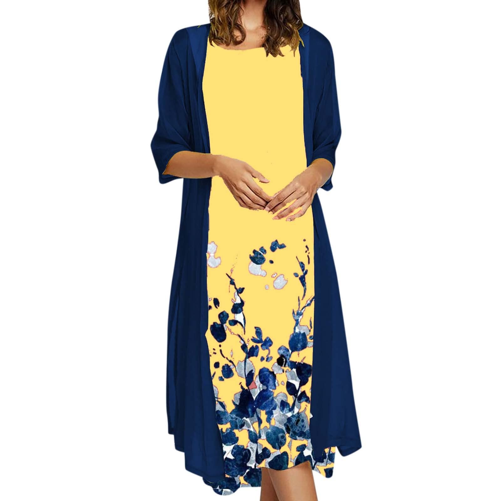 Women's Floral Chiffon Two-Piece Maxi Dress Set - Sleeveless Summer Vacation & Fall Outfit for Casual Wear, Beach Parties & Date Nights