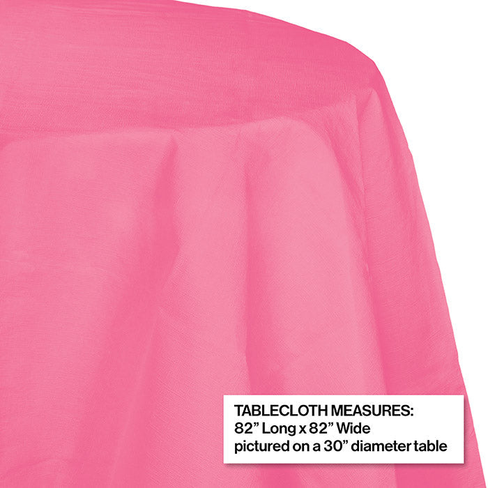 12-Pack Bulk Pink Round Paper Table Covers 82