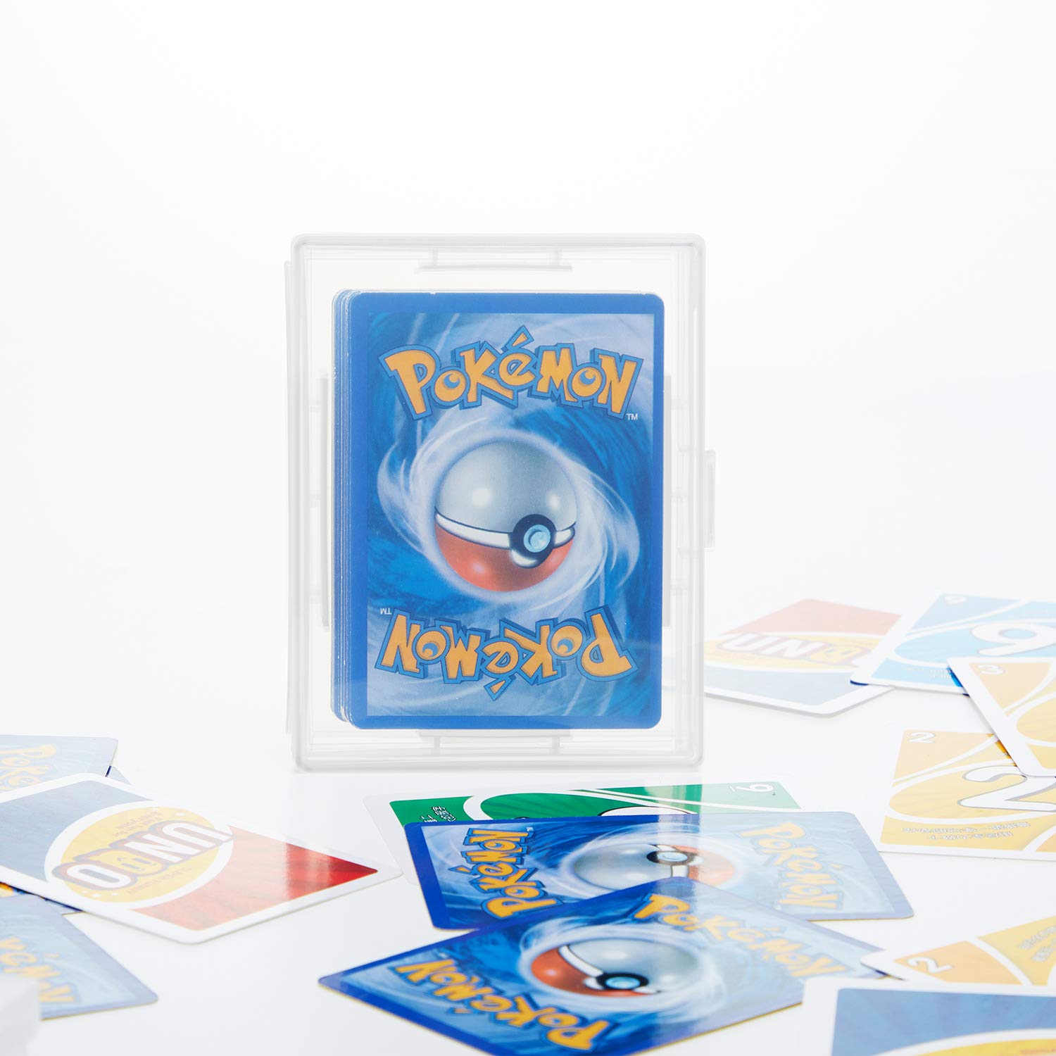 12-Piece Clear Plastic Card Deck Storage Boxes - Empty Card Holder Case with Snap Closure for MTG, Pokemon, Yugioh - Perfect for Collectors, Gamers & Travel