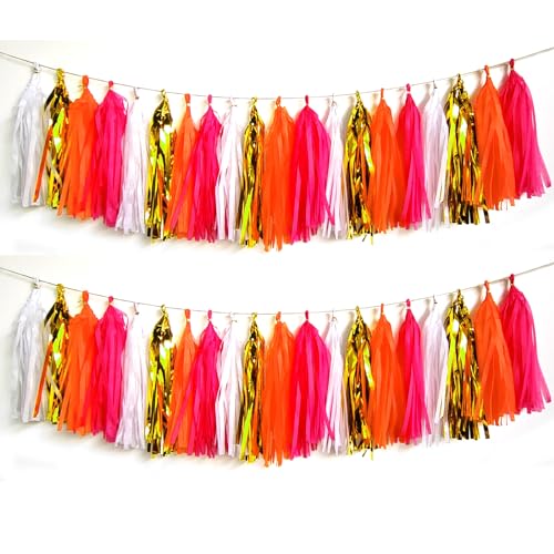 Hot Pink/Orange/Gold/White