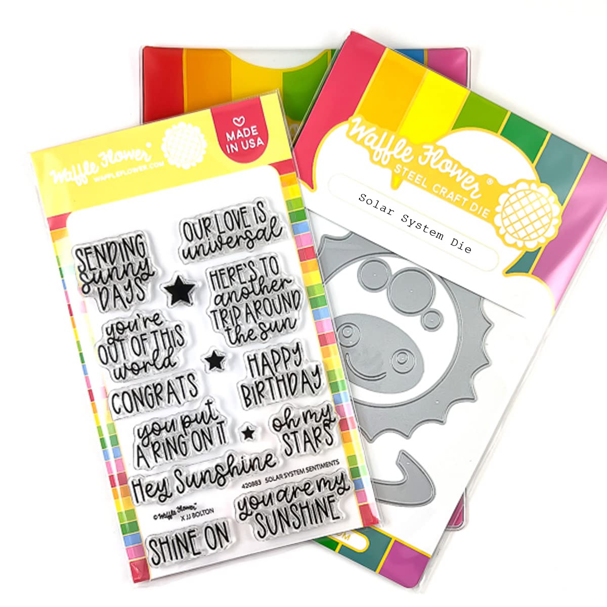 Waffle Flower Solar System Combo Set - Premium Space-Themed Cardmaking Kit by JJ Bolton | Perfect for Astronomy Lovers, DIY Greeting Cards & Scrapbooking Projects