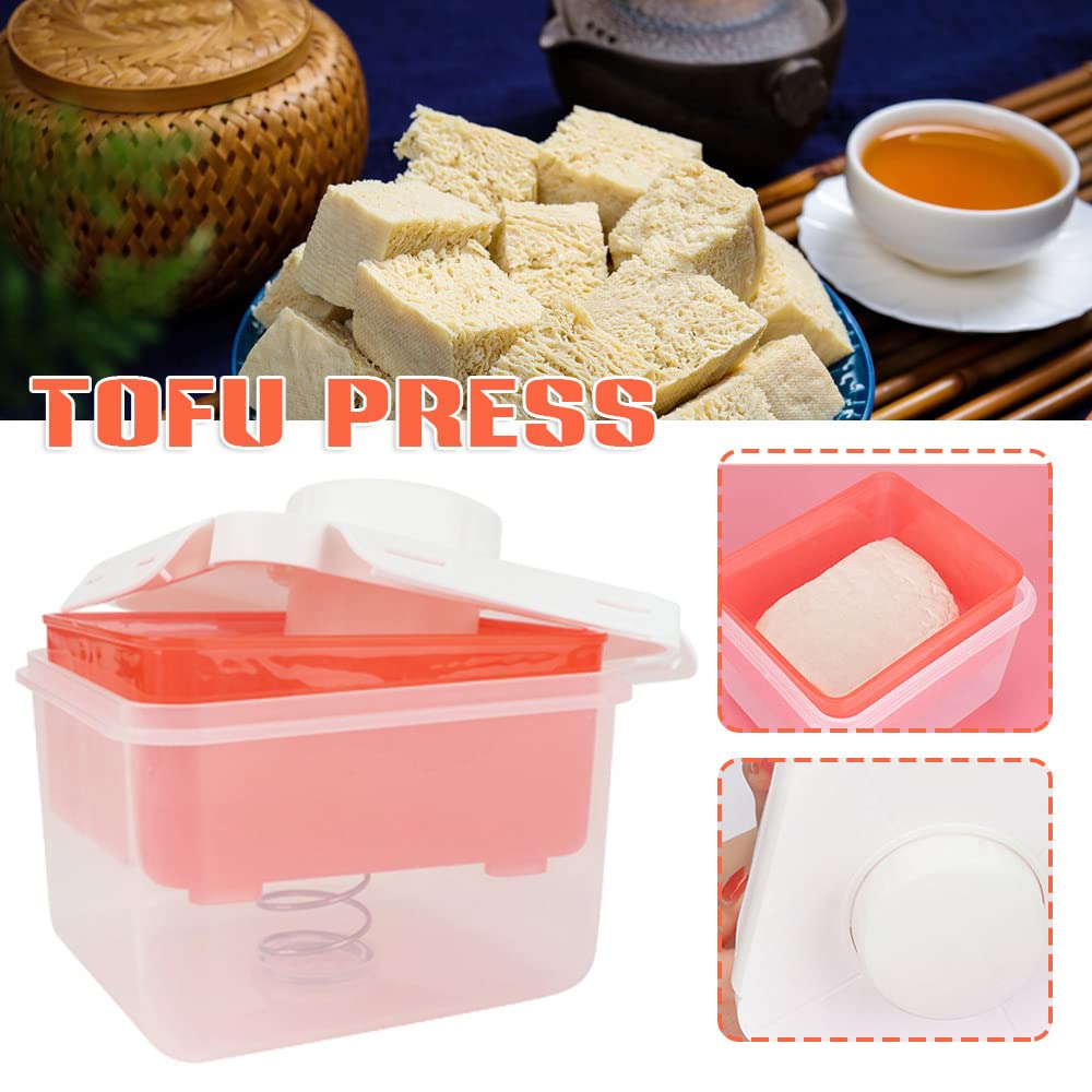 VALINK Stainless Steel Tofu Press with Drainage Tray - Heavy Duty Kitchen Tool for Draining, Pressing & Storing Tofu Blocks - Perfect for Vegan Cooking, Meal Prep & Asian Cuisine at Home