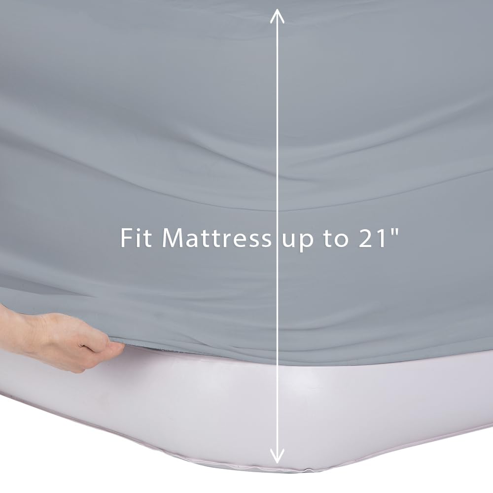 Bedecor Premium Twin XL Air Mattress Sheets - Super Soft, Breathable & Removable Cover with Elastic Band for Deep Pockets up to 21