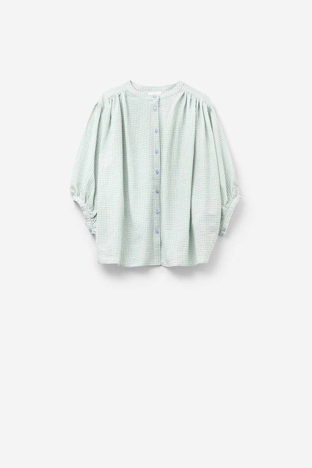 Blue Vichy Check Oversized Shirt for Women - Casual Loose Fit Blouse for Spring & Summer Outfits