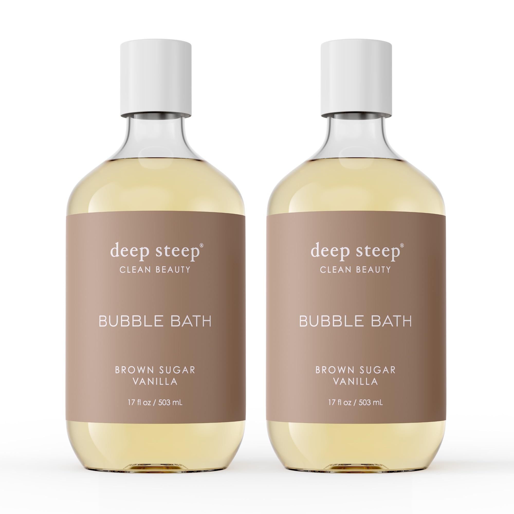 Deep Steep Bubble Bath - Brown Sugar Vanilla Scent, 17 oz (Pack of 2) | Moisturizing & Relaxing Bath Soak for Dry Skin, Perfect for Spa Nights & Self-Care Rituals