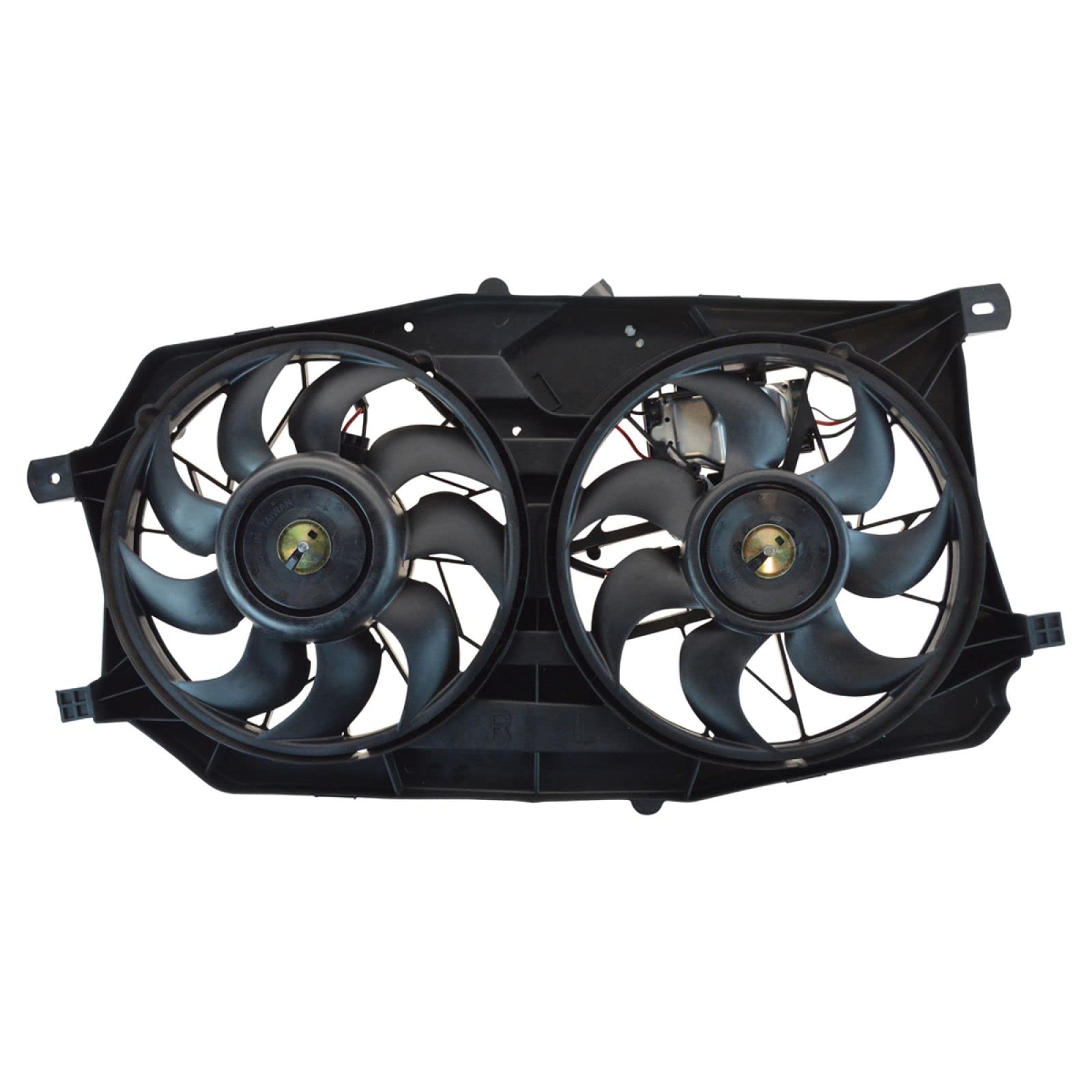TRQ Radiator Dual Cooling Fan Assembly Compatible with 2005-2007 Ford Five Hundred, Freestyle & Mercury Montego - FO3115158 Replacement Part for Engine Overheating Protection | Perfect for Summer Driving & Heavy Traffic Conditions